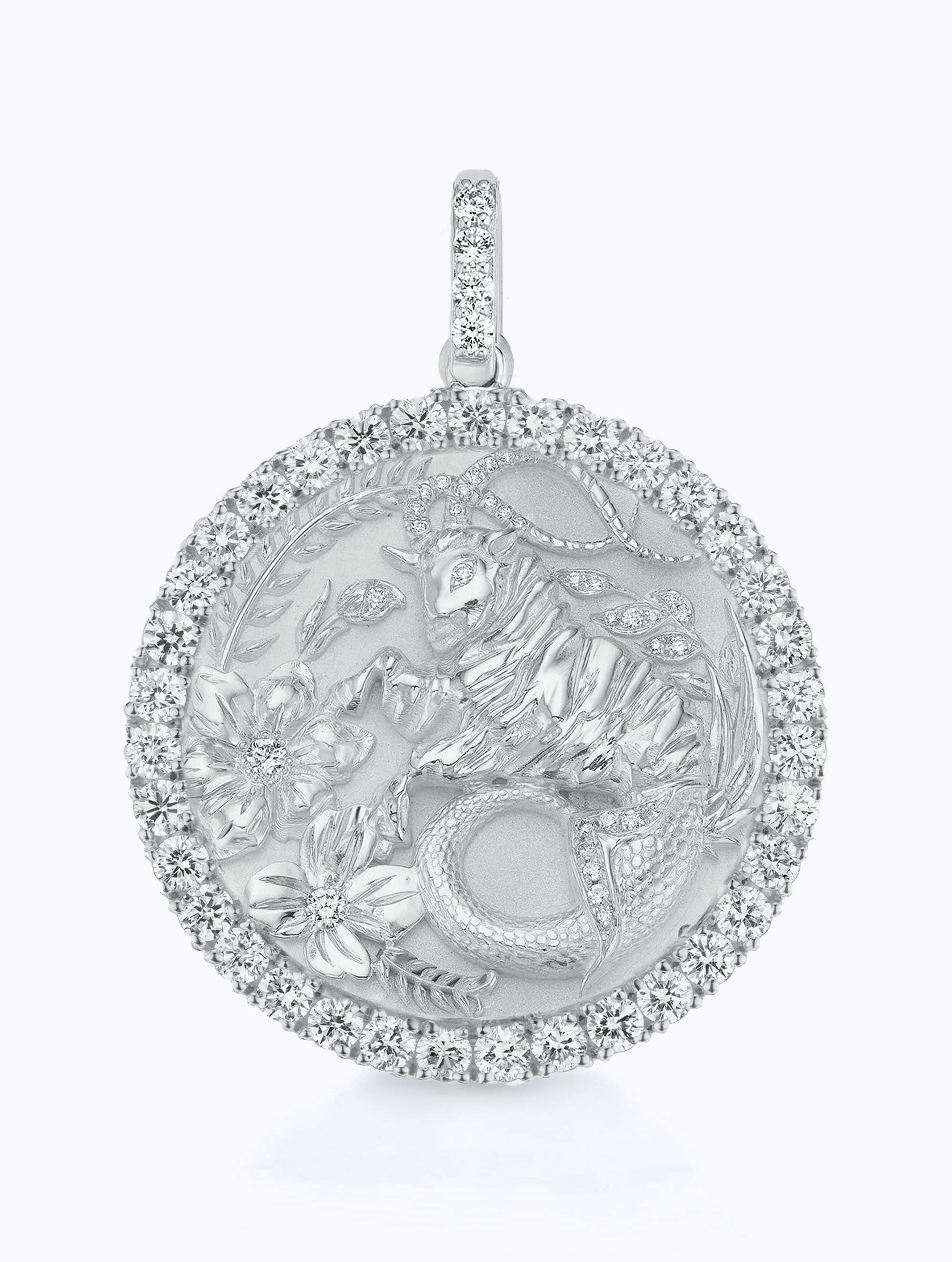 ALL DIAMOND ZODIAC MEDALLION