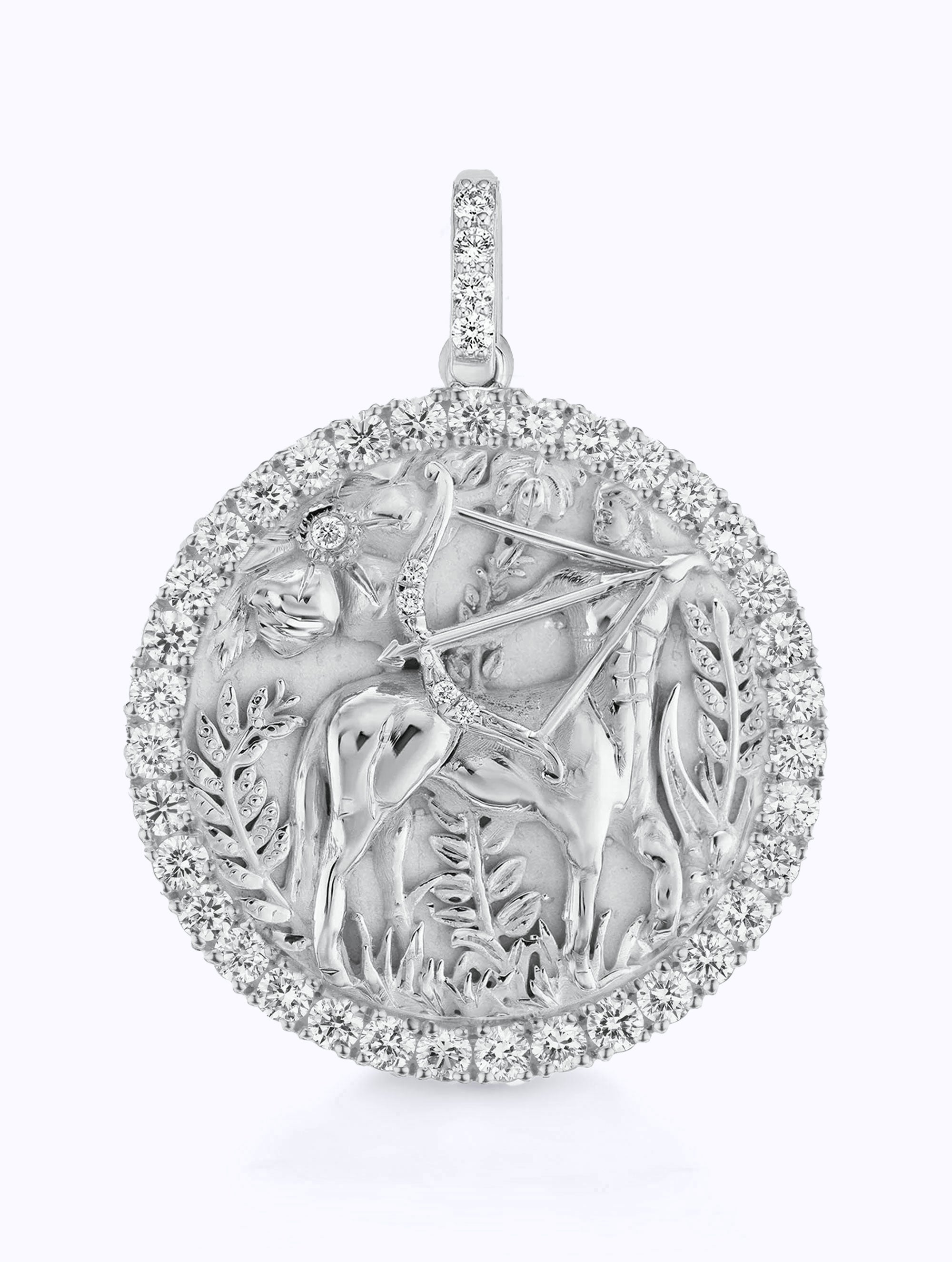 ALL DIAMOND ZODIAC MEDALLION