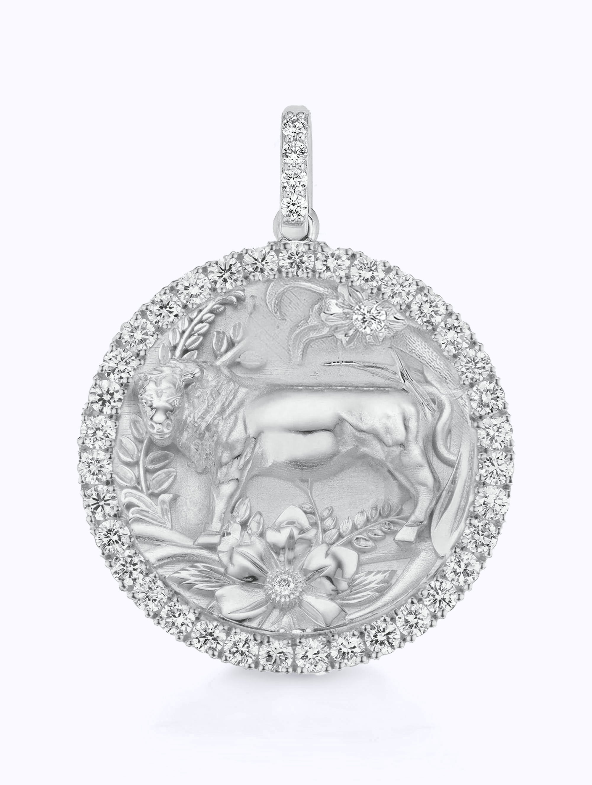 ALL DIAMOND ZODIAC MEDALLION
