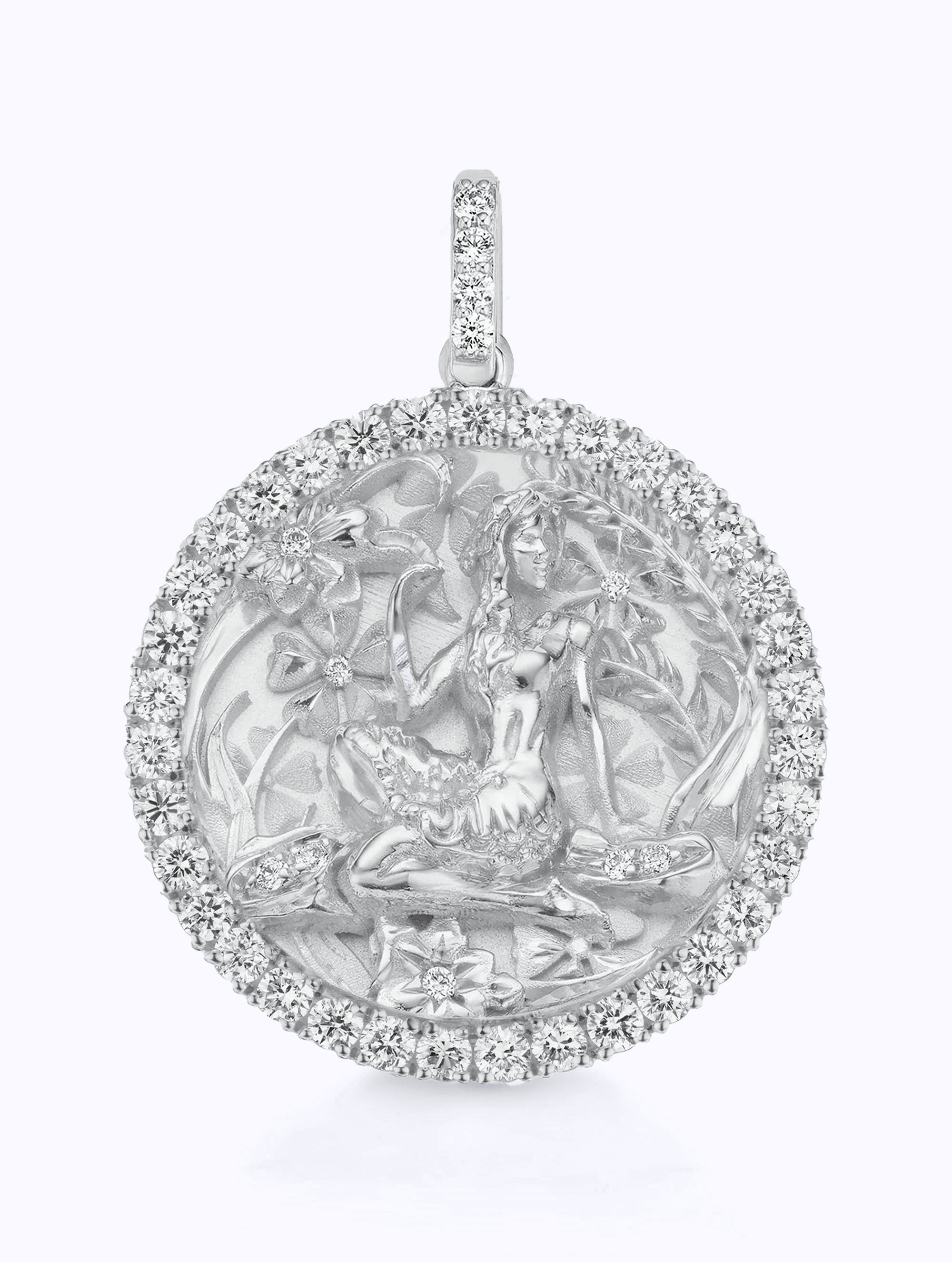 ALL DIAMOND ZODIAC MEDALLION