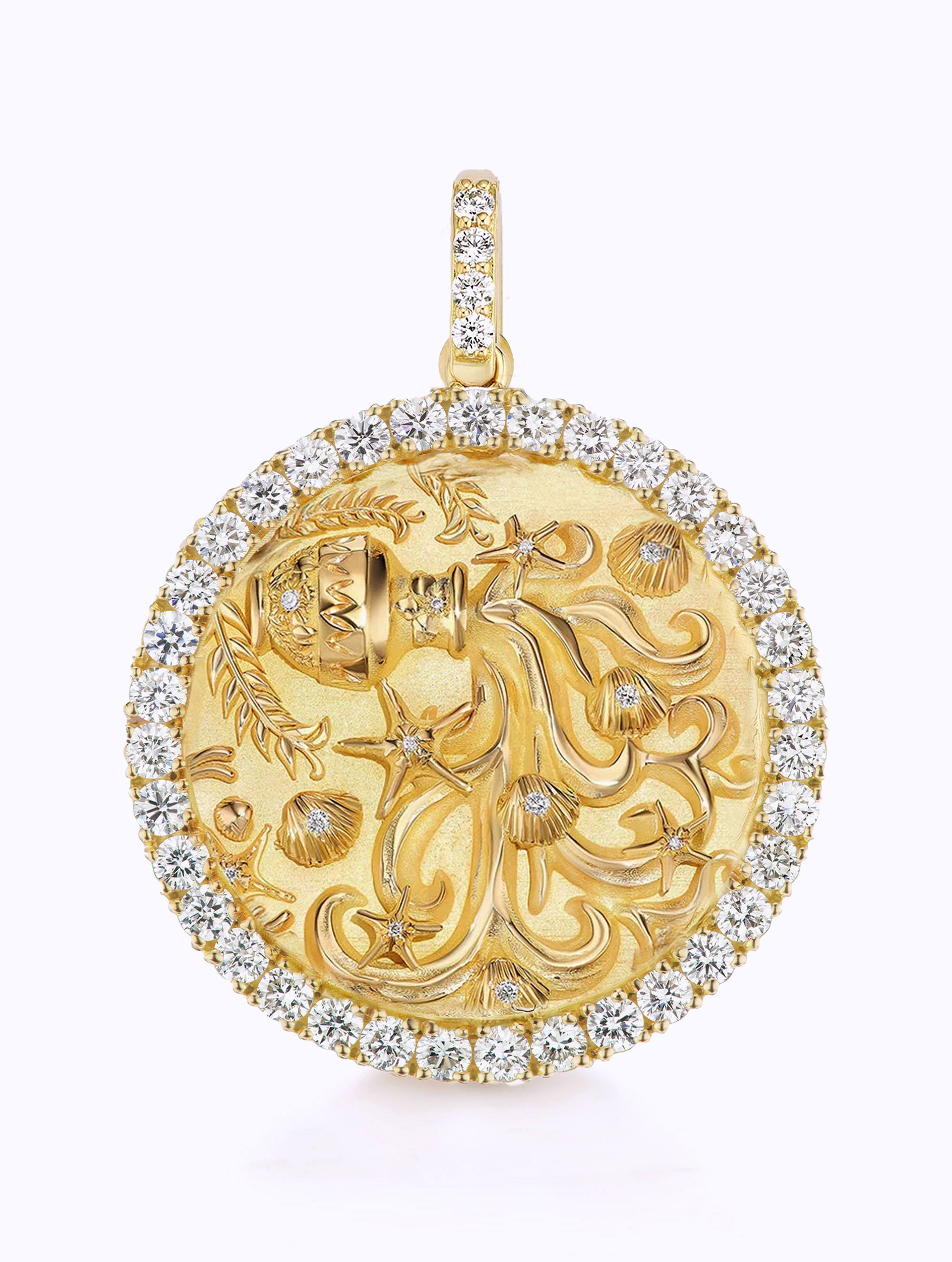 ALL DIAMOND ZODIAC MEDALLION