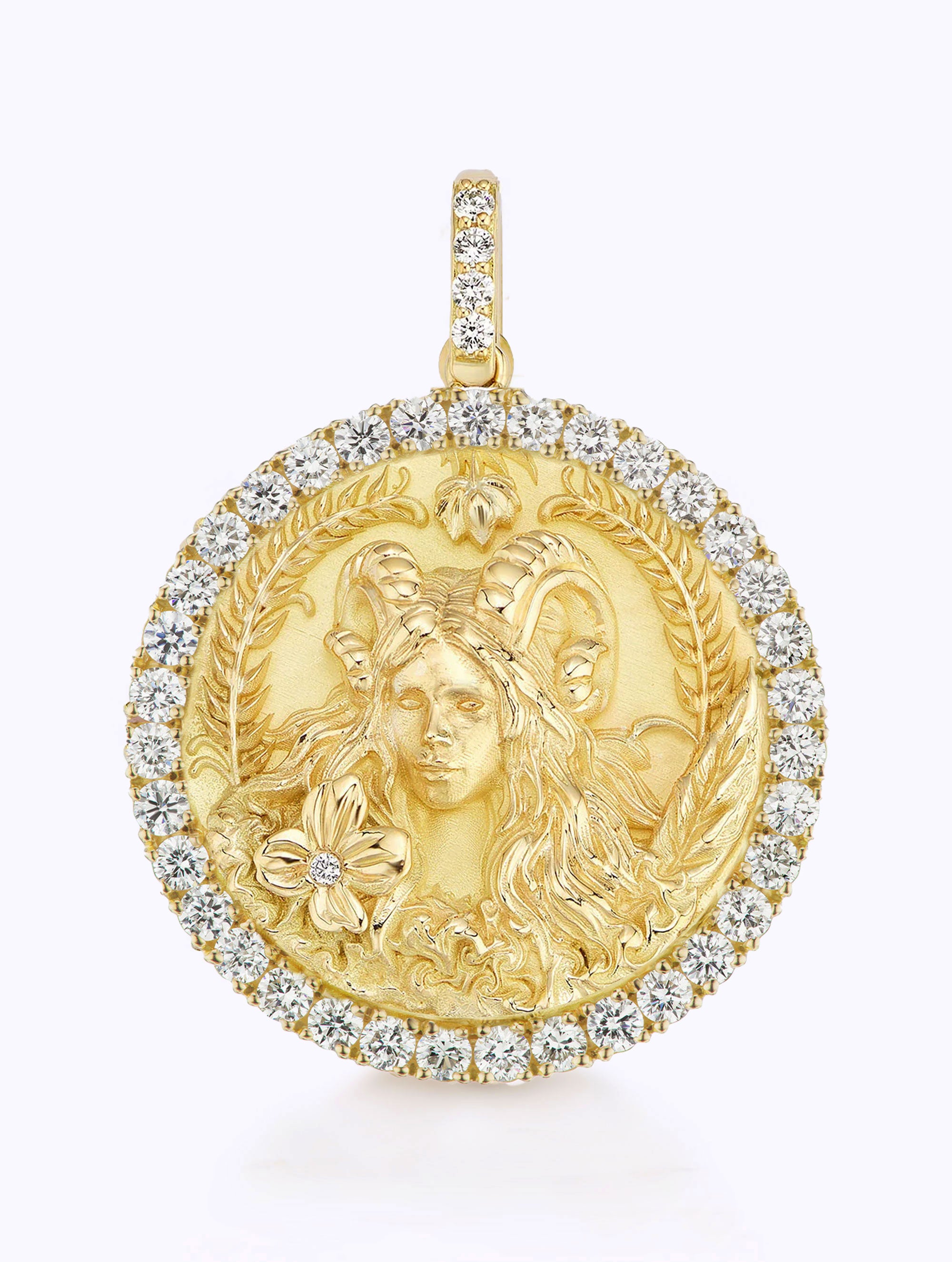 ALL DIAMOND ZODIAC MEDALLION