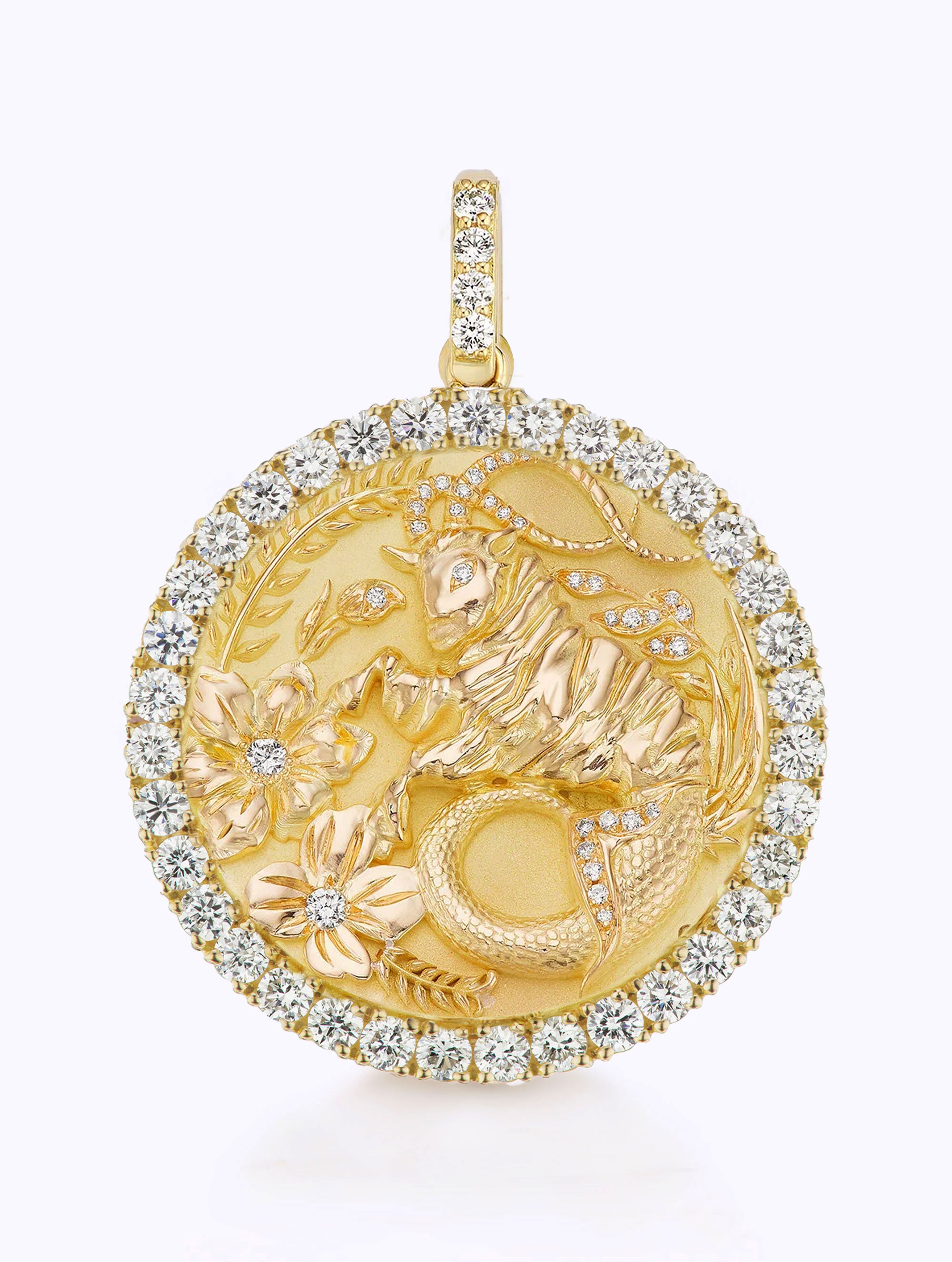 ALL DIAMOND ZODIAC MEDALLION