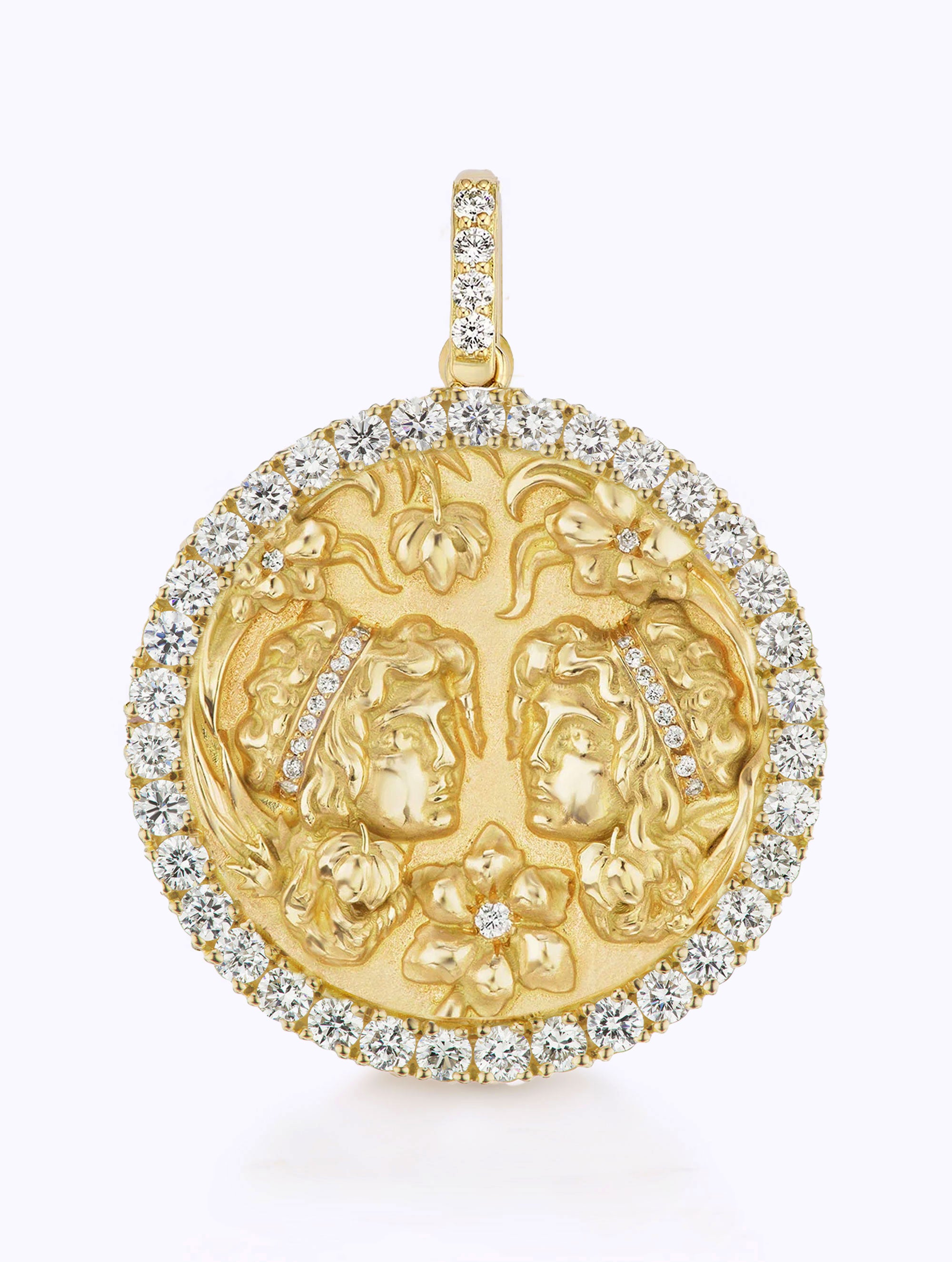 ALL DIAMOND ZODIAC MEDALLION