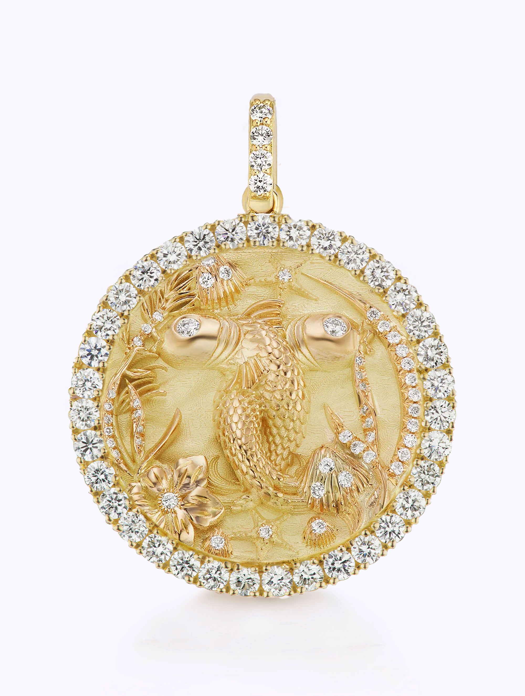 ALL DIAMOND ZODIAC MEDALLION