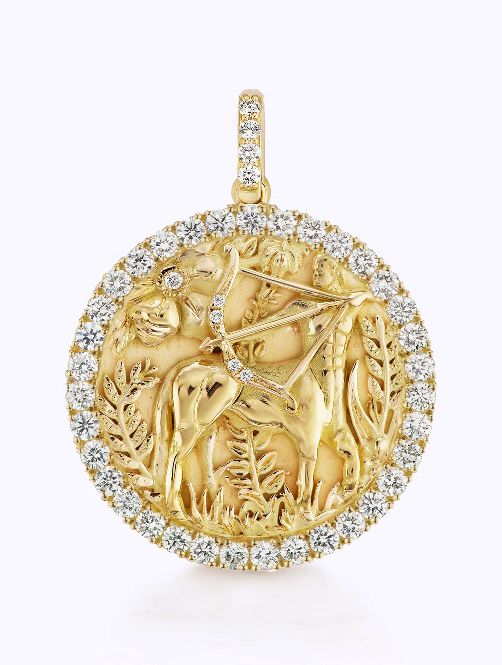 ALL DIAMOND ZODIAC MEDALLION