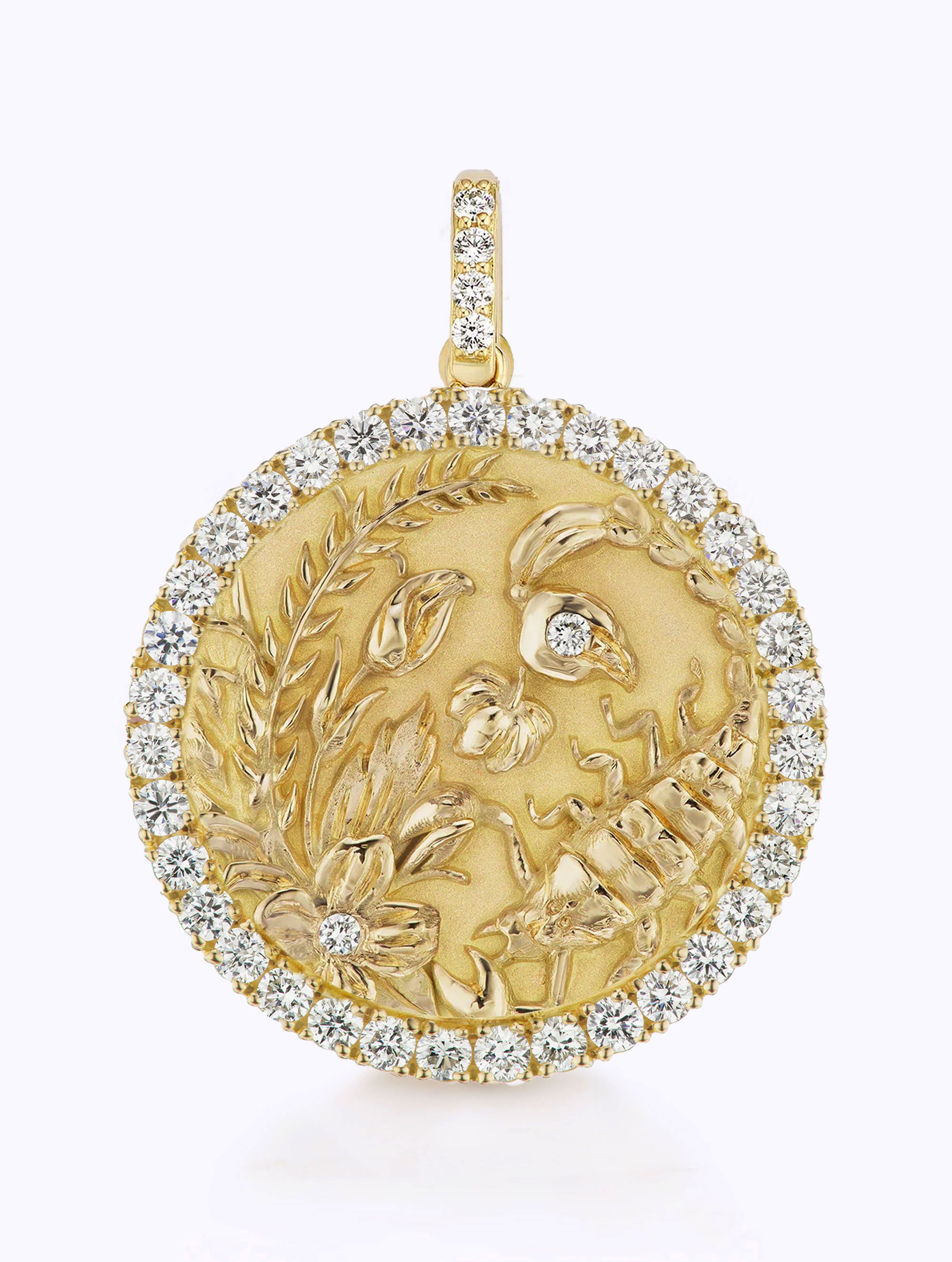 ALL DIAMOND ZODIAC MEDALLION