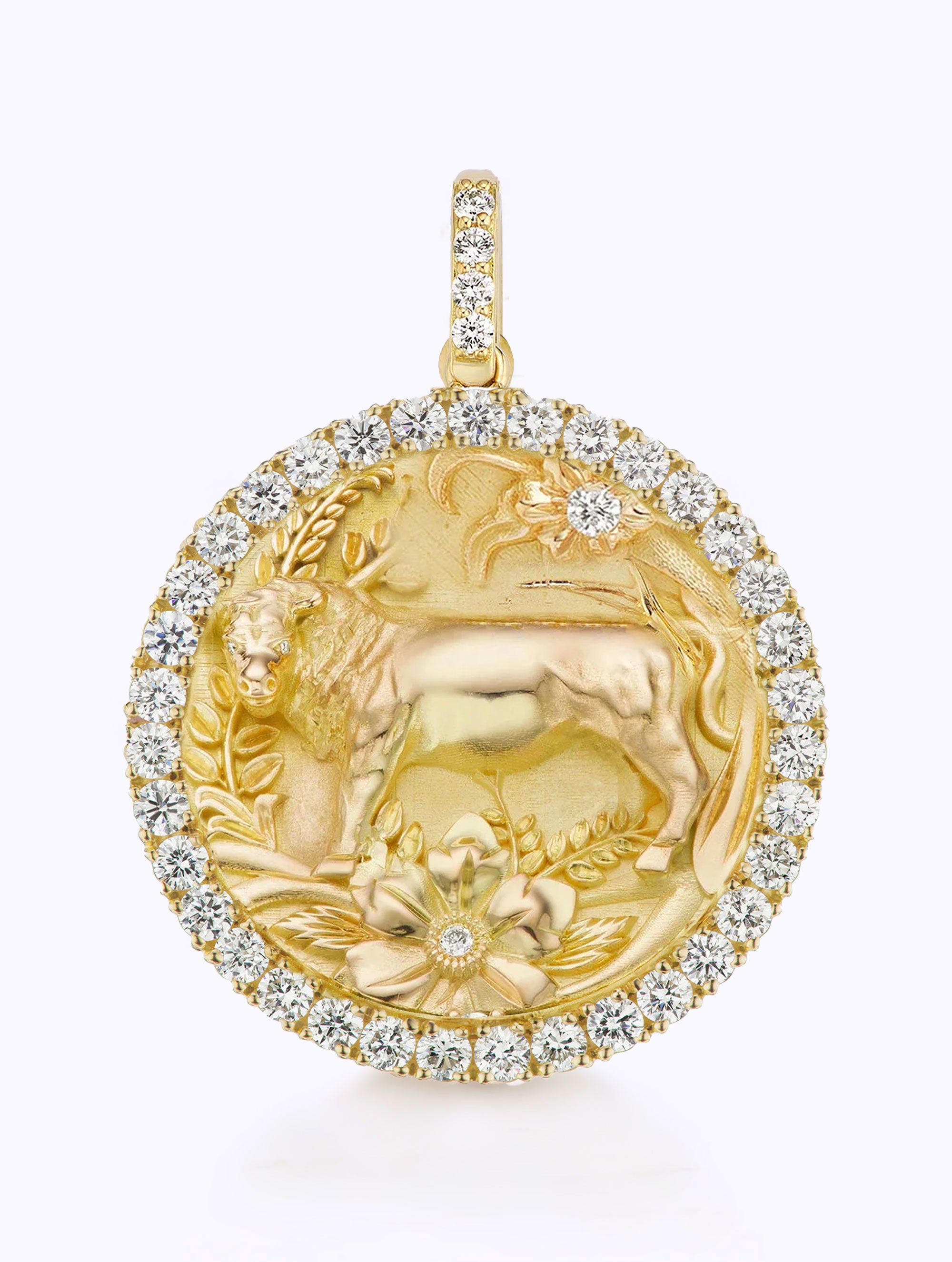 ALL DIAMOND ZODIAC MEDALLION