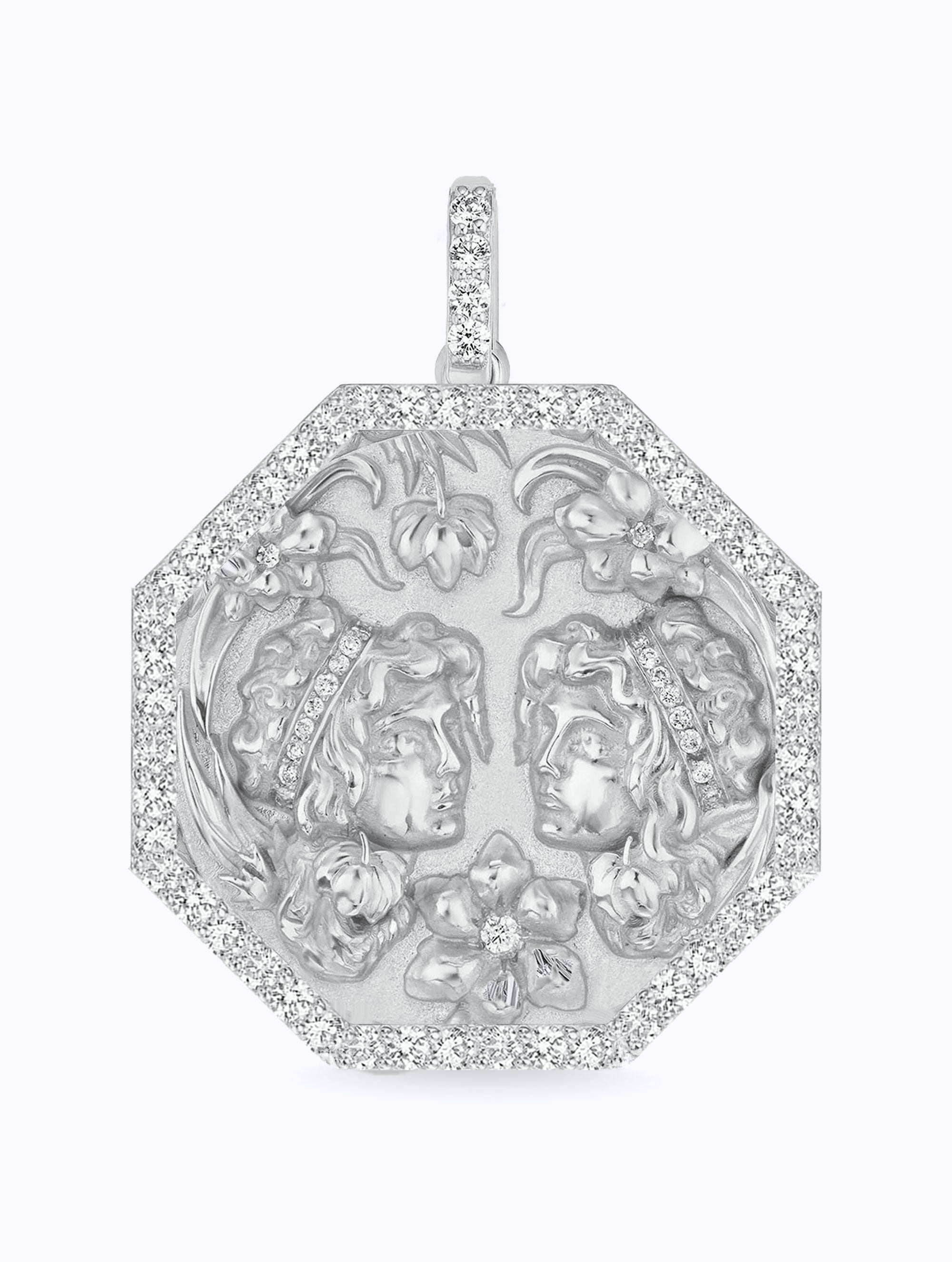 ALL DIAMOND TALISMAN ZODIAC MEDALLION