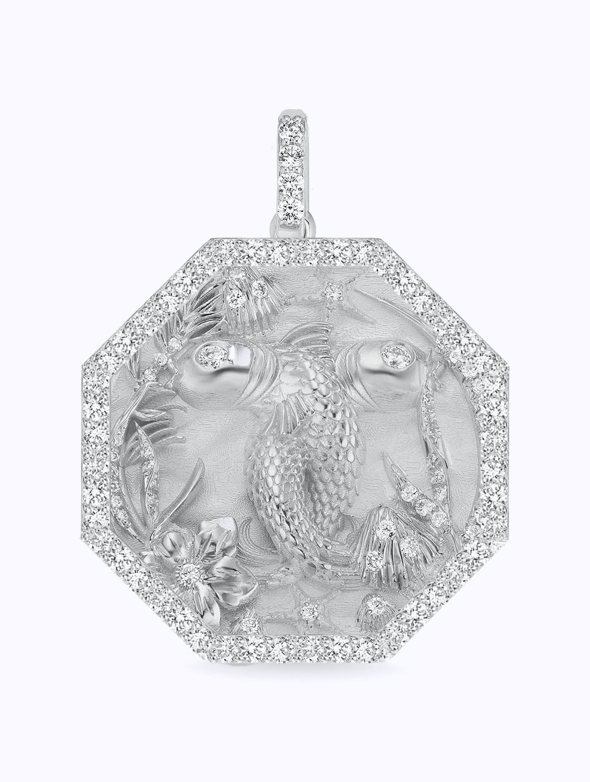 ALL DIAMOND TALISMAN ZODIAC MEDALLION