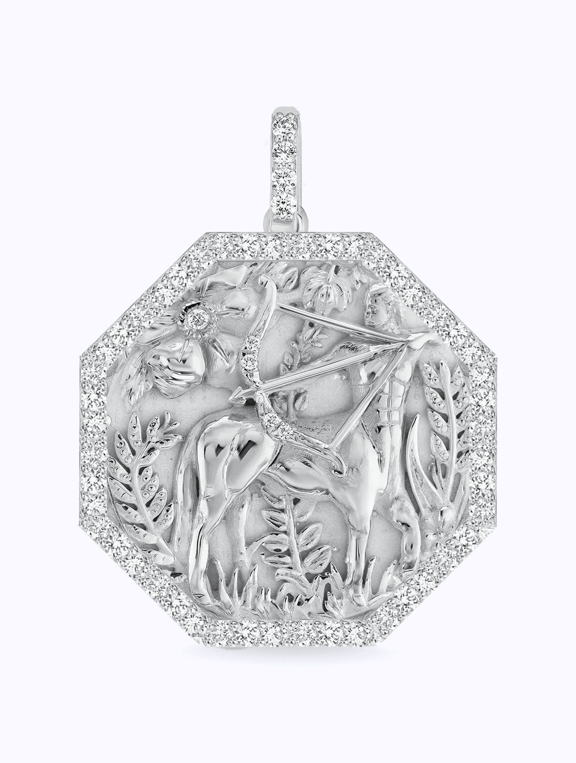 ALL DIAMOND TALISMAN ZODIAC MEDALLION