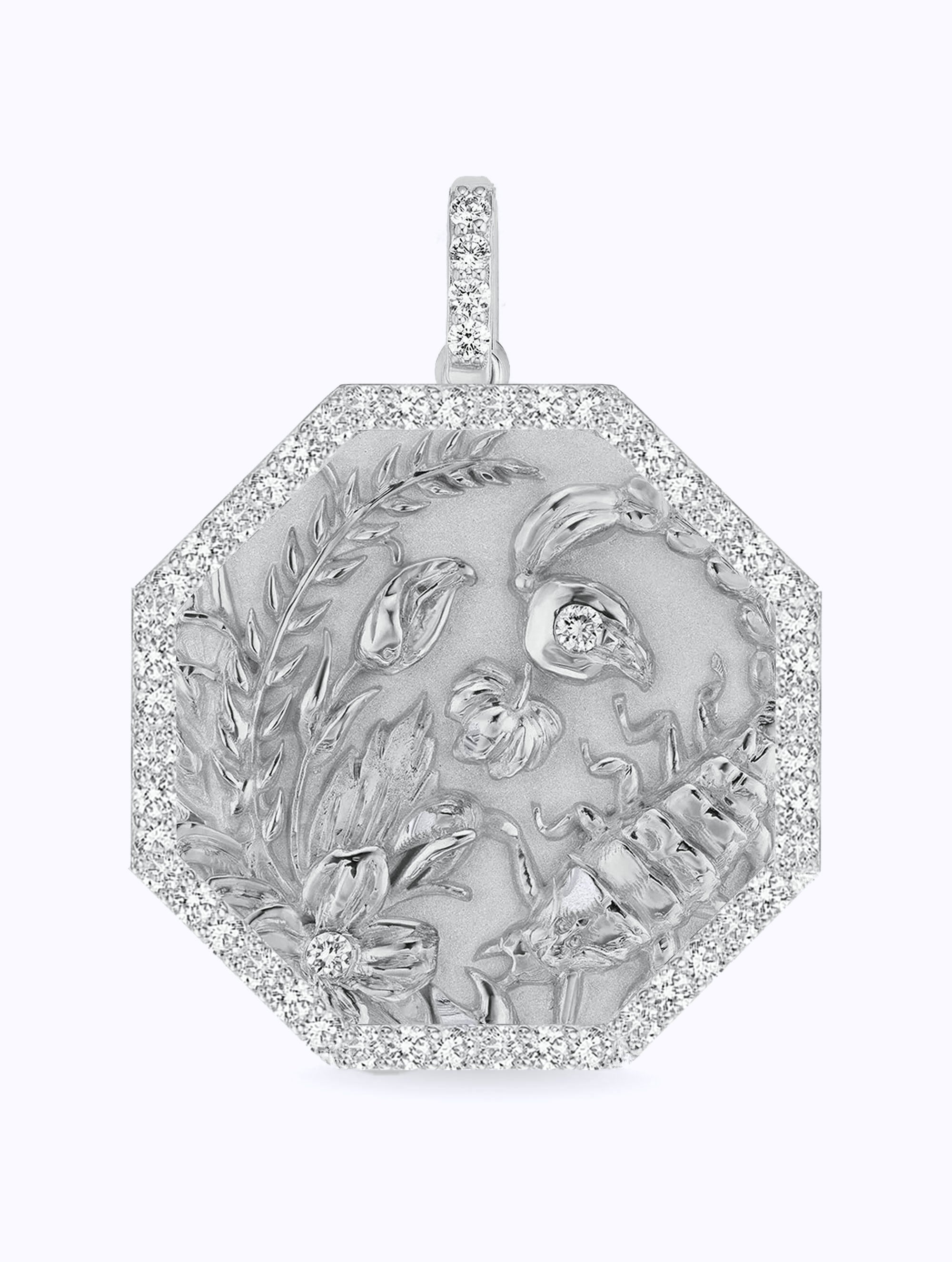ALL DIAMOND TALISMAN ZODIAC MEDALLION
