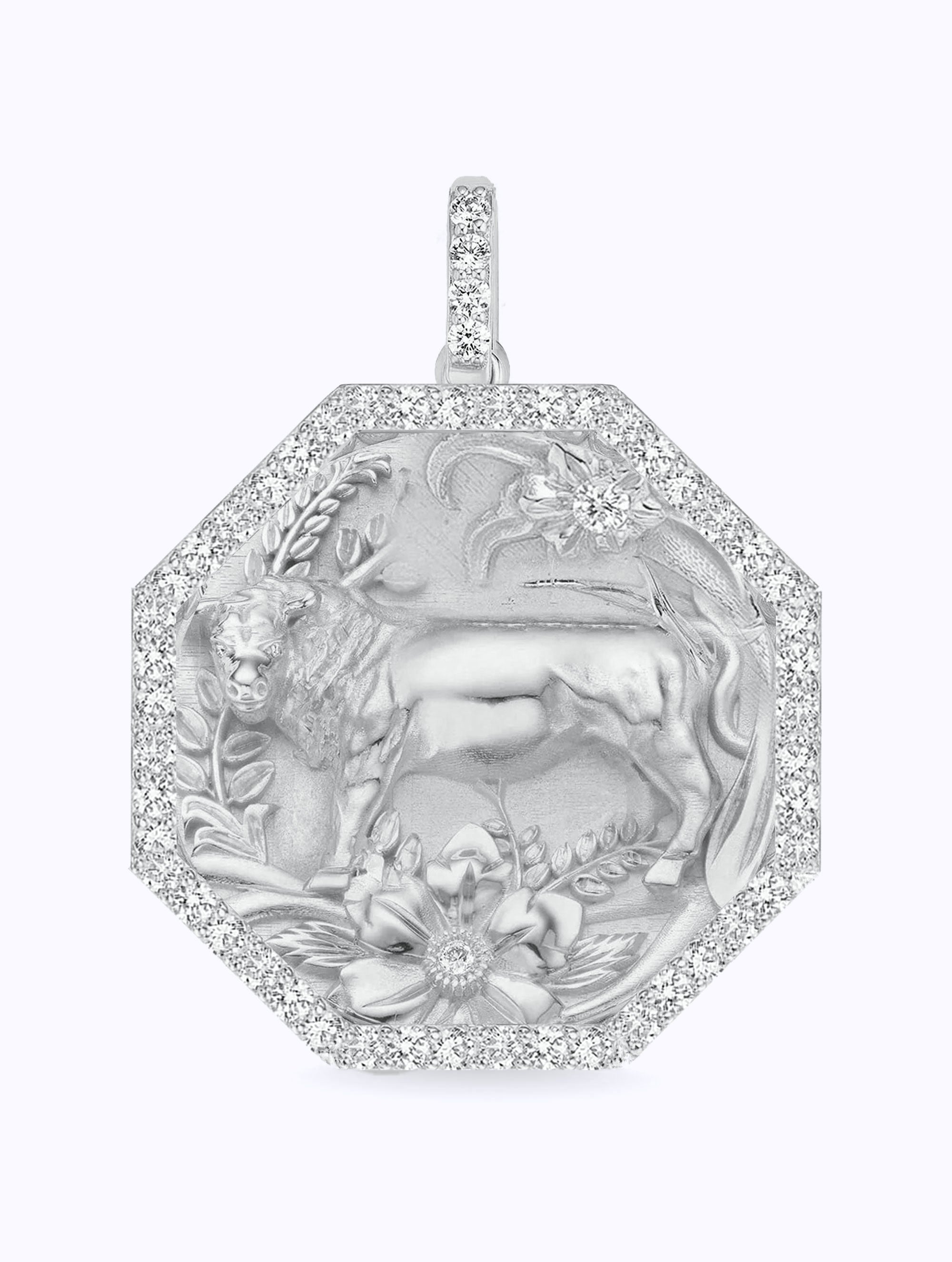 ALL DIAMOND TALISMAN ZODIAC MEDALLION