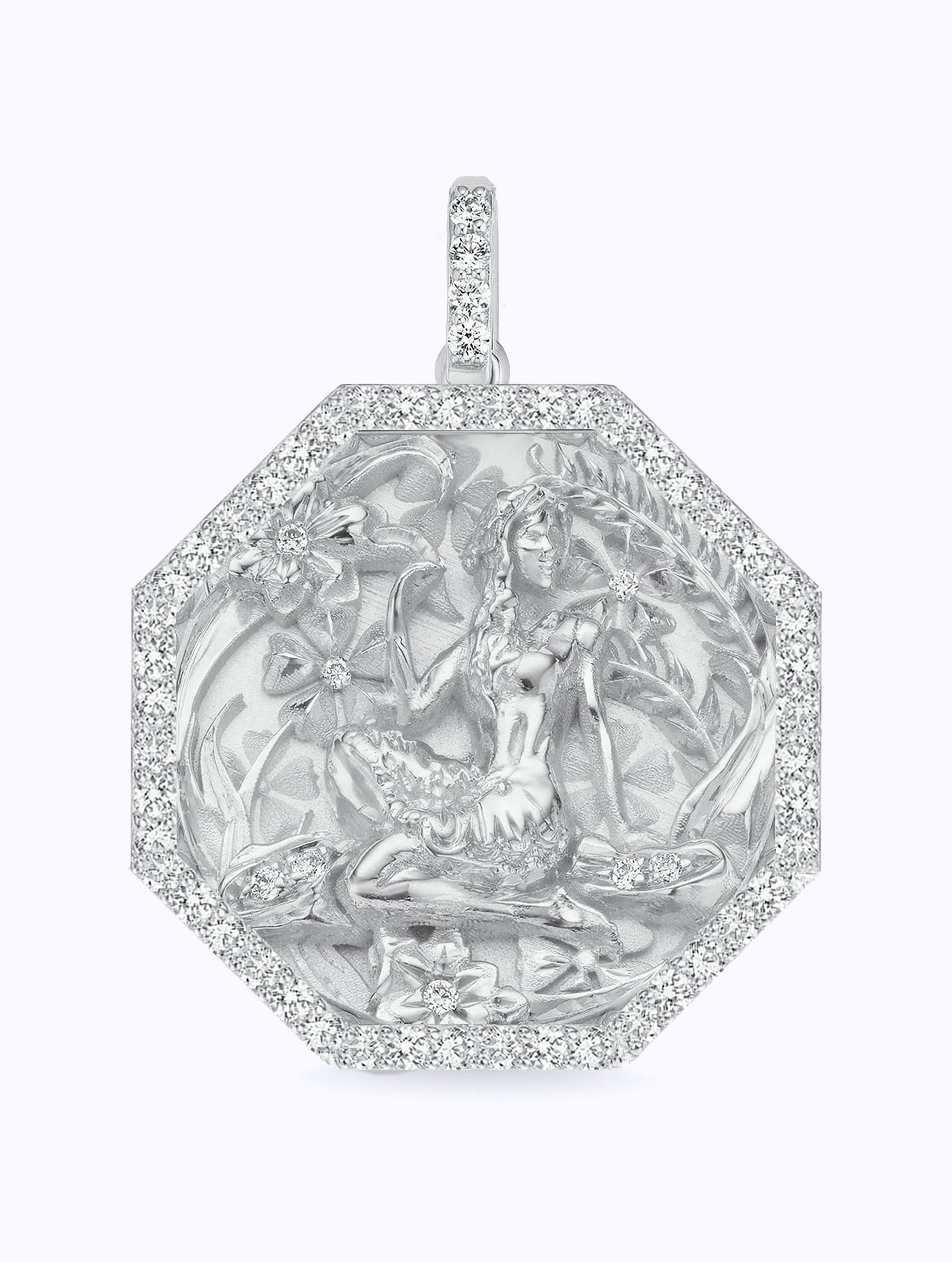 ALL DIAMOND TALISMAN ZODIAC MEDALLION