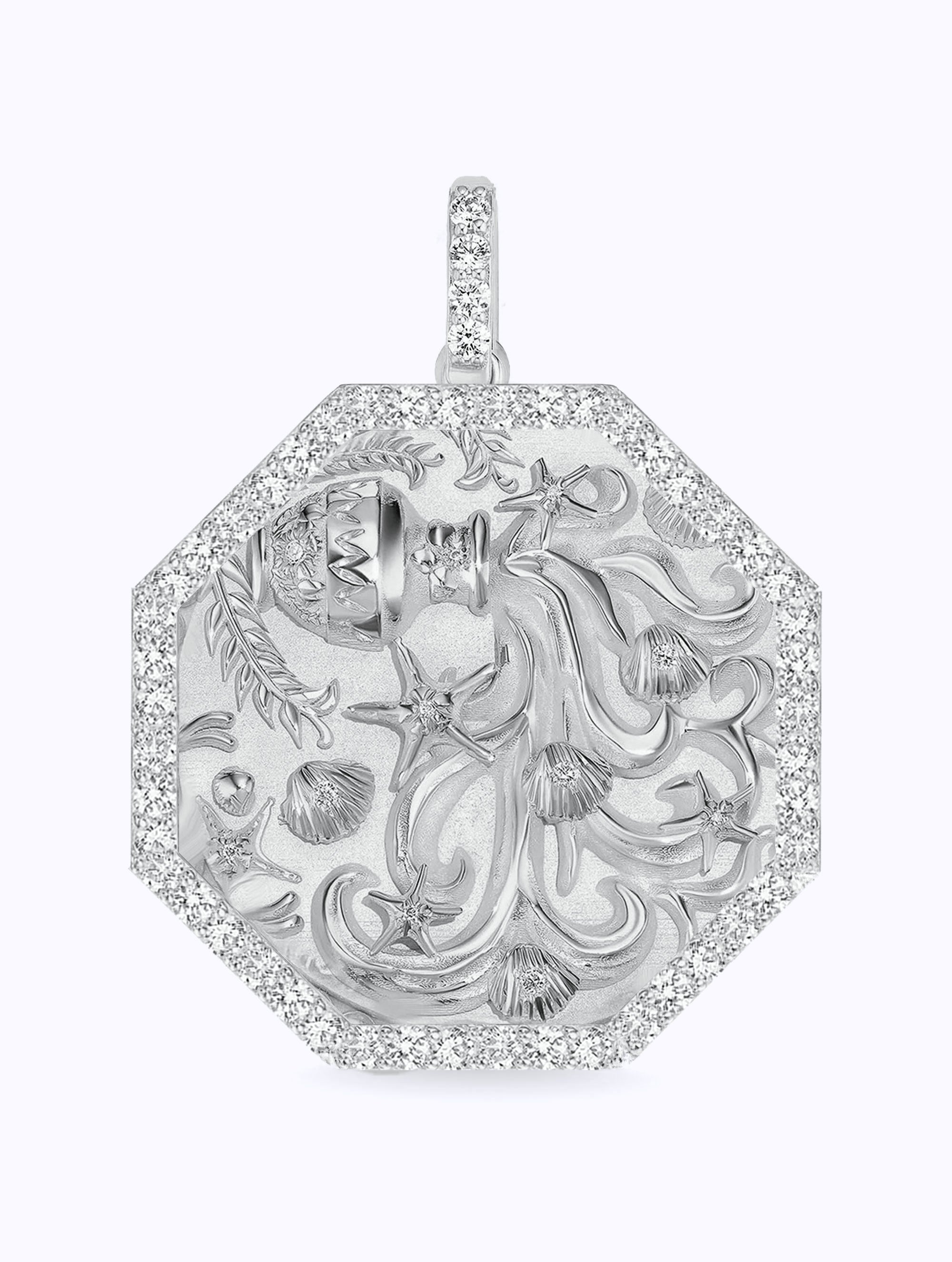 ALL DIAMOND TALISMAN ZODIAC MEDALLION