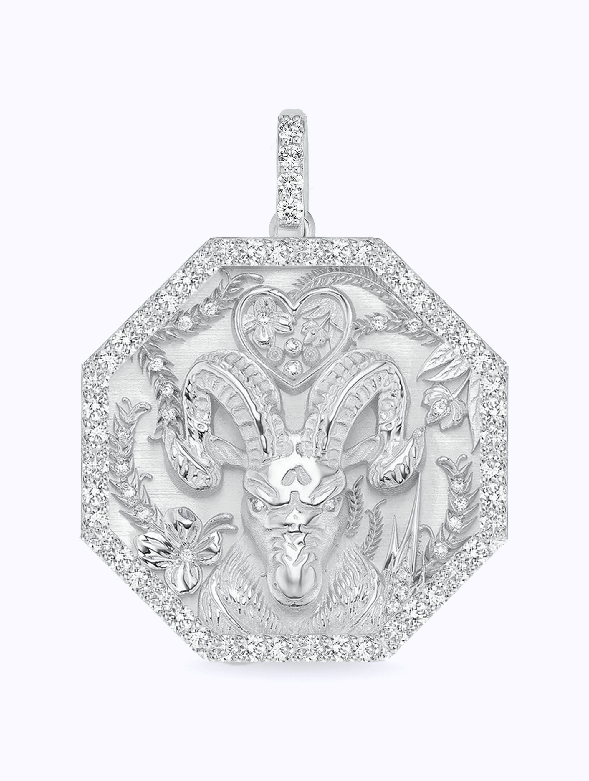 ALL DIAMOND TALISMAN ZODIAC MEDALLION