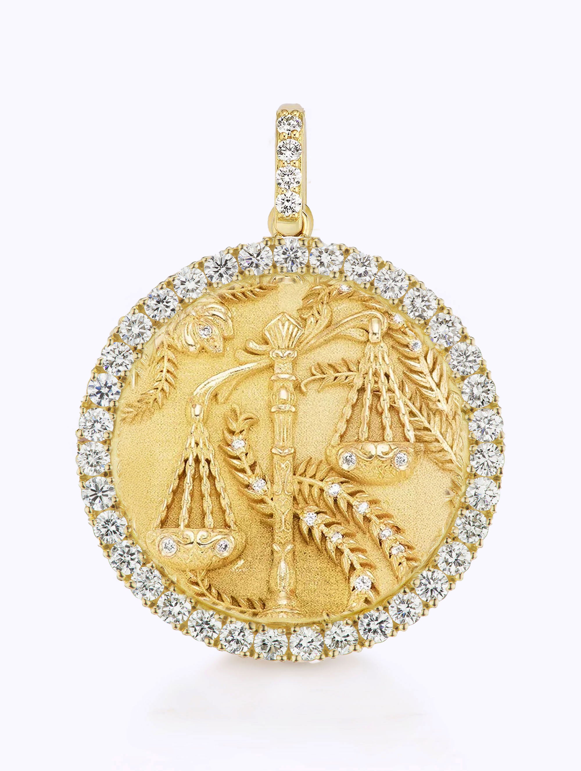 ALL DIAMOND ZODIAC MEDALLION