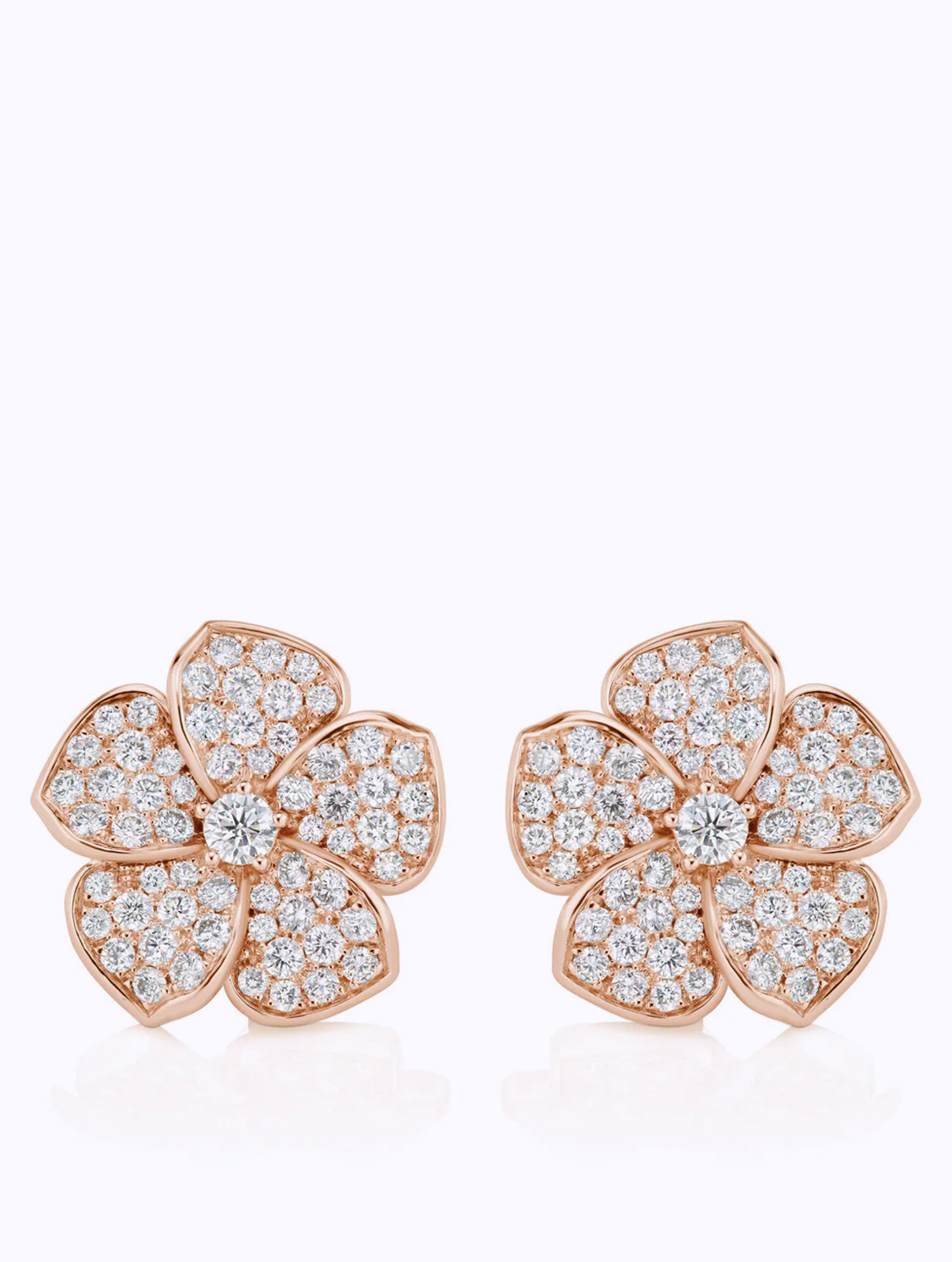 LARGE PLUMERIA DIAMOND EARRINGS