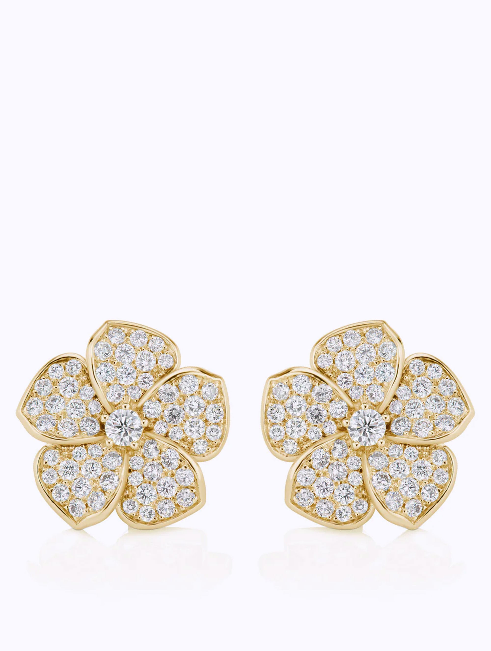 LARGE PLUMERIA DIAMOND EARRINGS