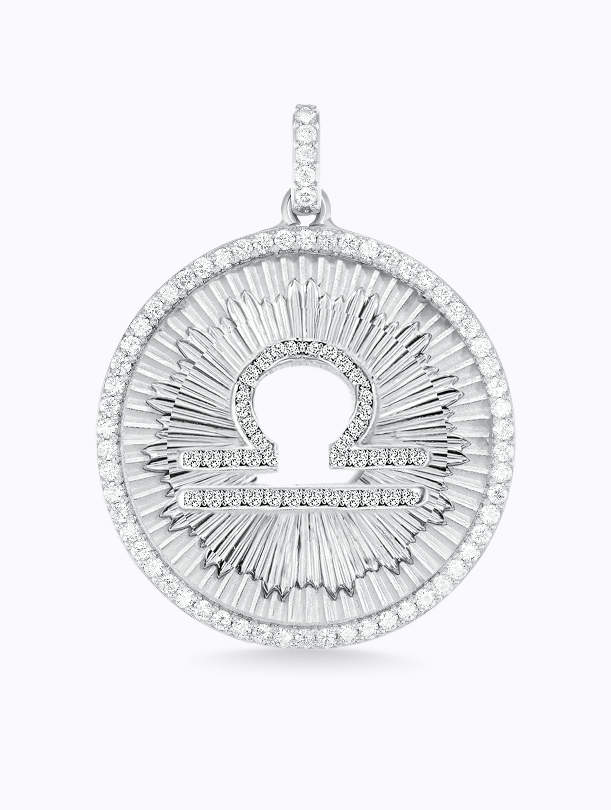 Aurora All Diamond Zodiac Medallion
