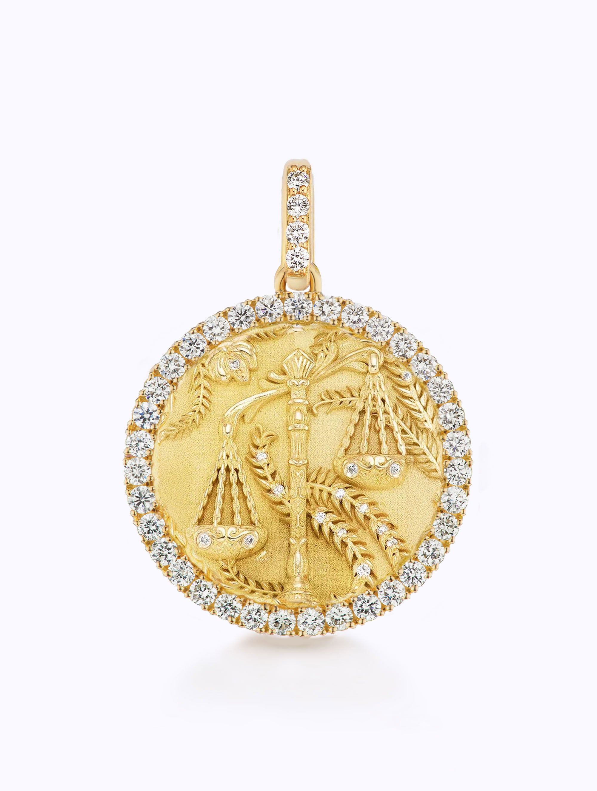 ALL DIAMOND ZODIAC MEDALLION