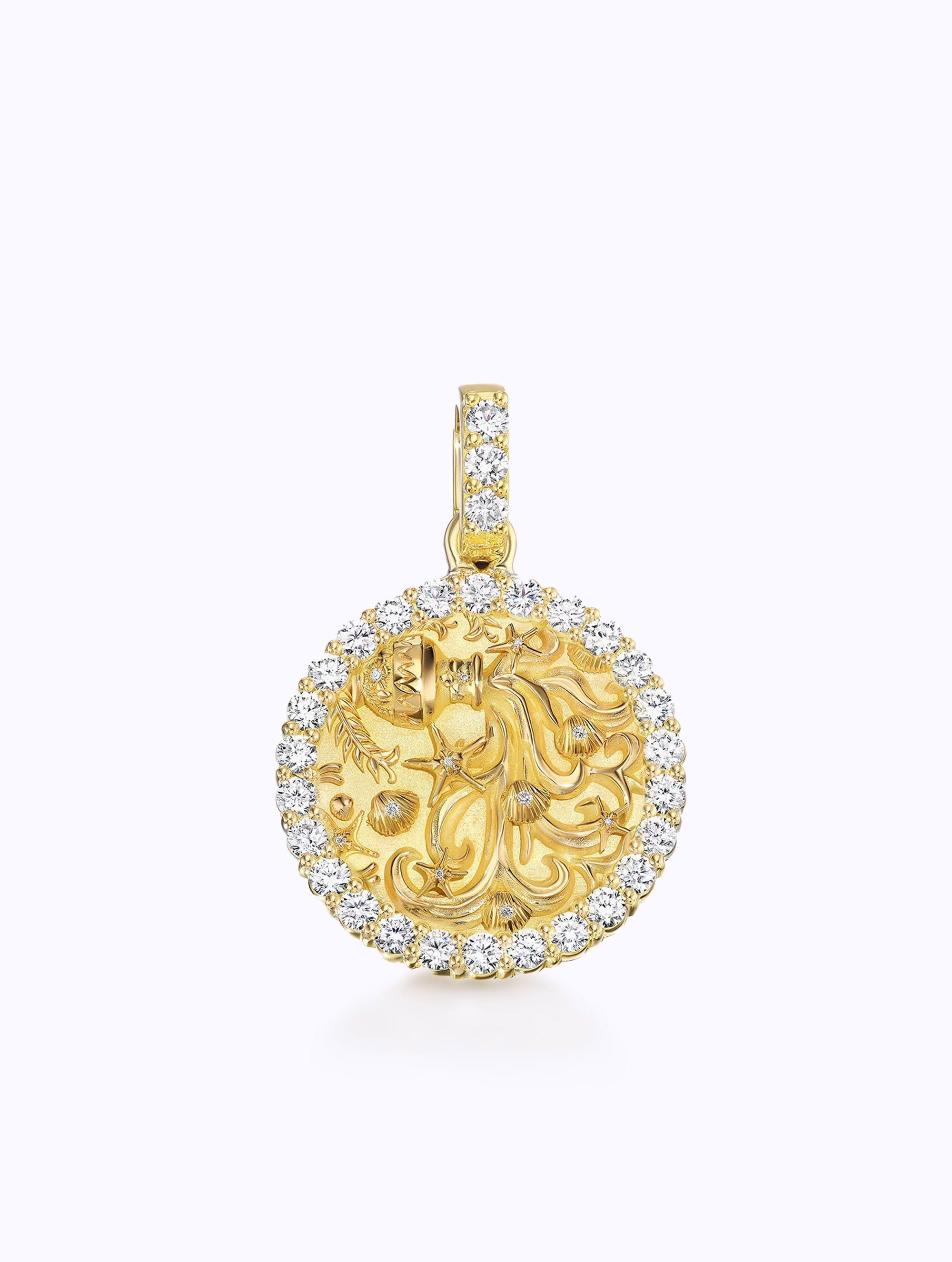 ALL DIAMOND ZODIAC MEDALLION