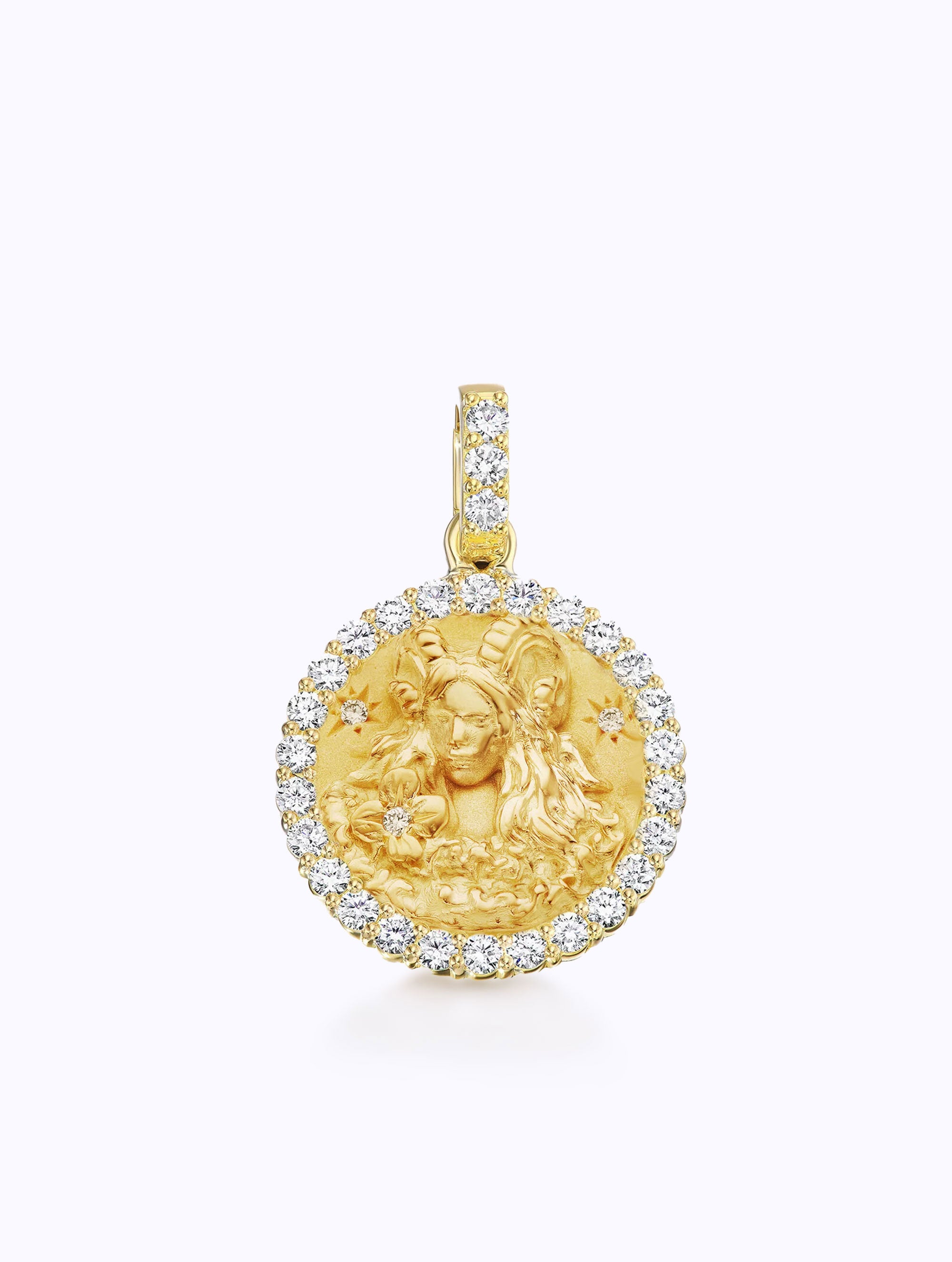 ALL DIAMOND ZODIAC MEDALLION