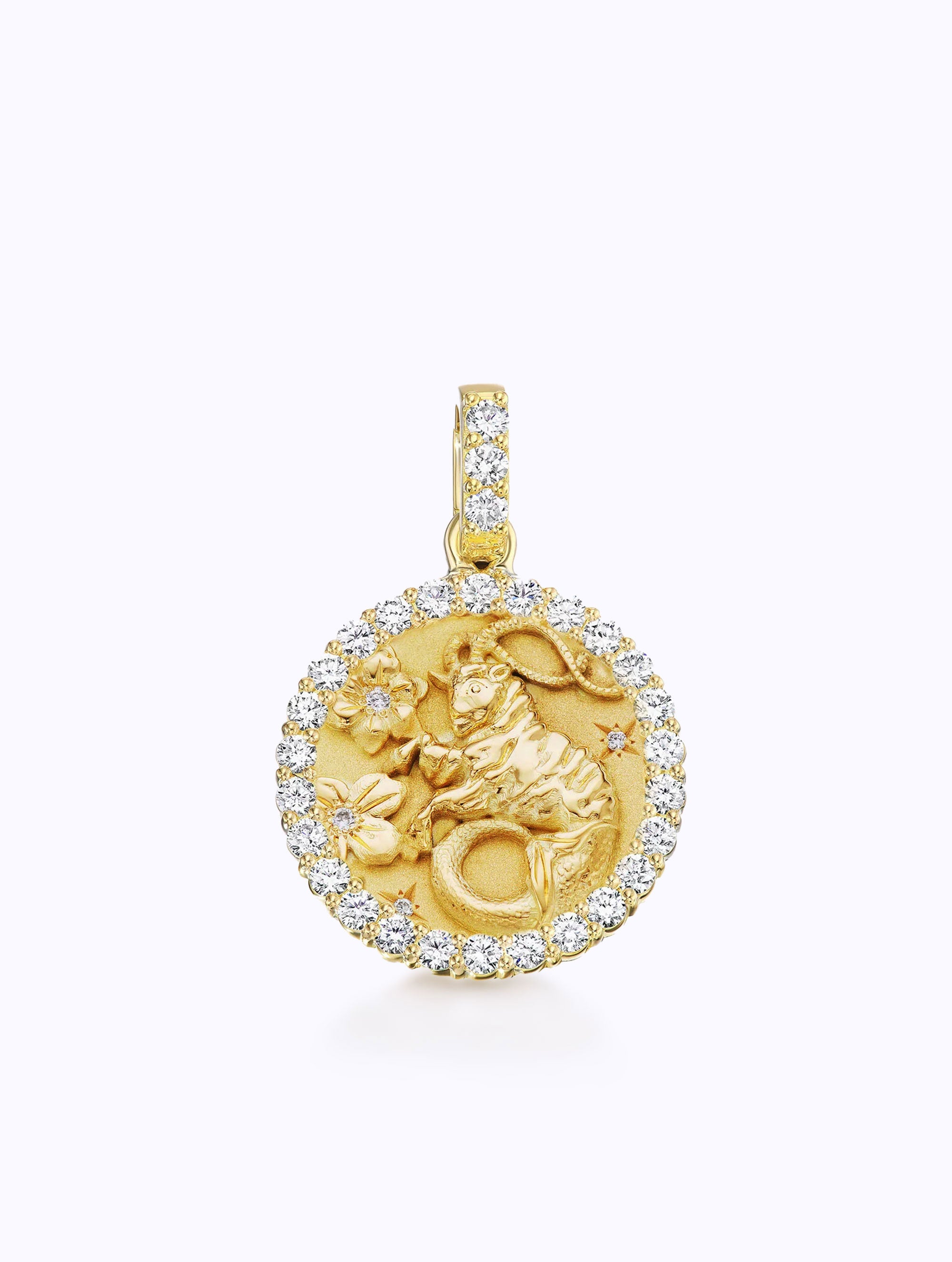 ALL DIAMOND ZODIAC MEDALLION