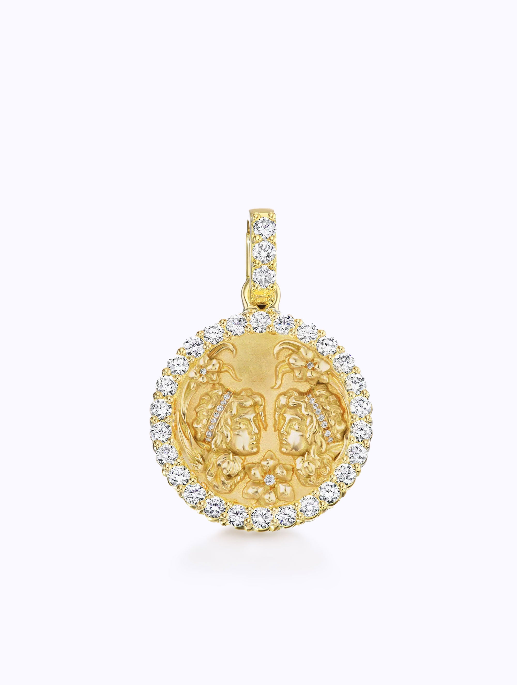 ALL DIAMOND ZODIAC MEDALLION