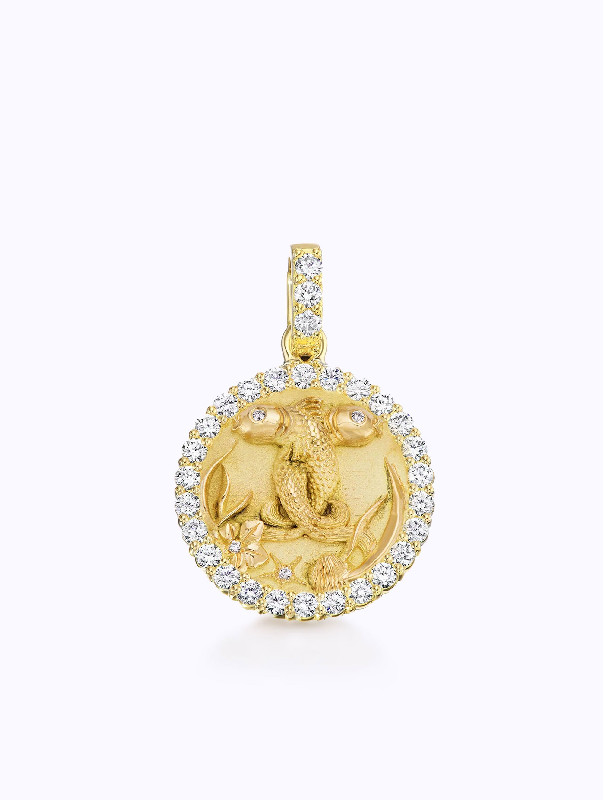ALL DIAMOND ZODIAC MEDALLION