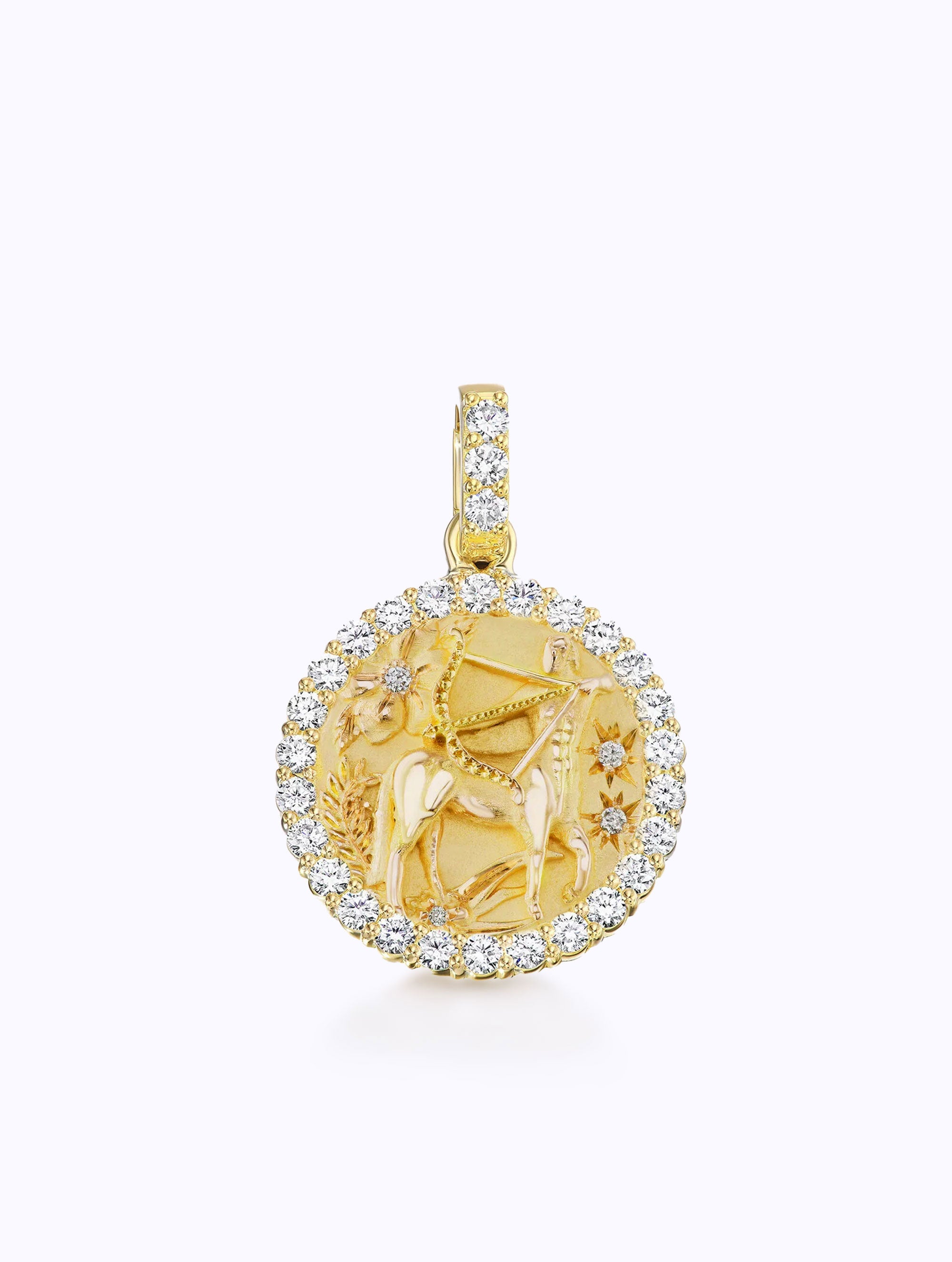 ALL DIAMOND ZODIAC MEDALLION