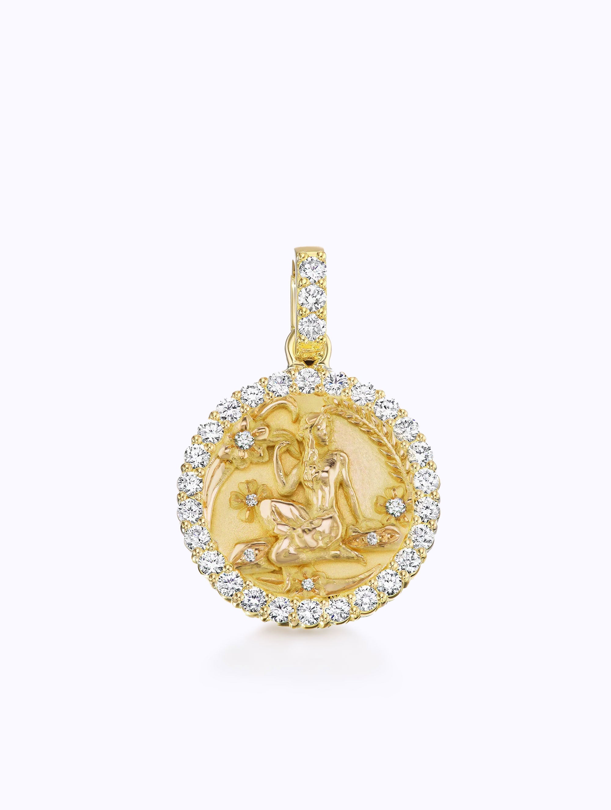 ALL DIAMOND ZODIAC MEDALLION