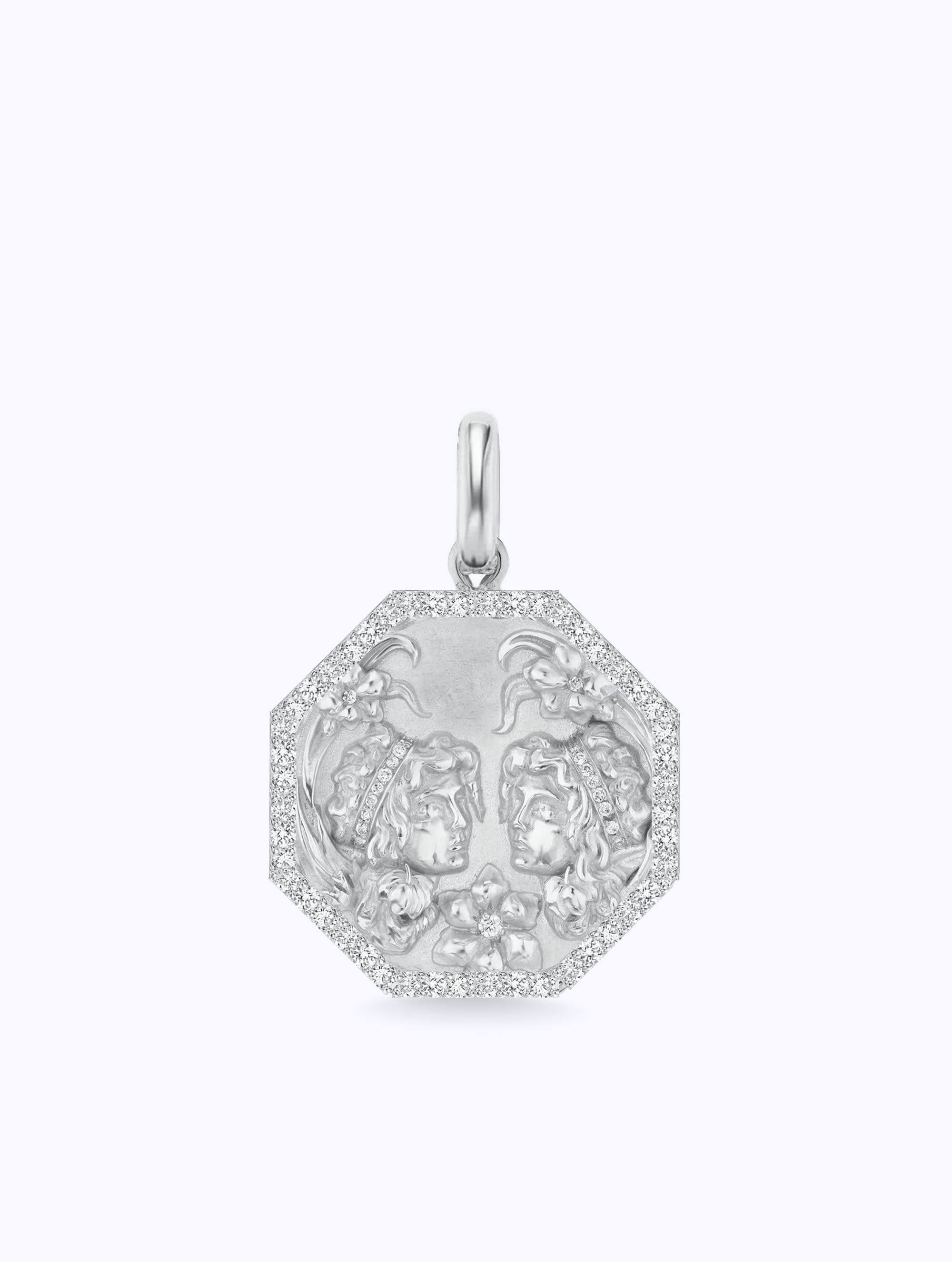 ALL DIAMOND TALISMAN ZODIAC MEDALLION
