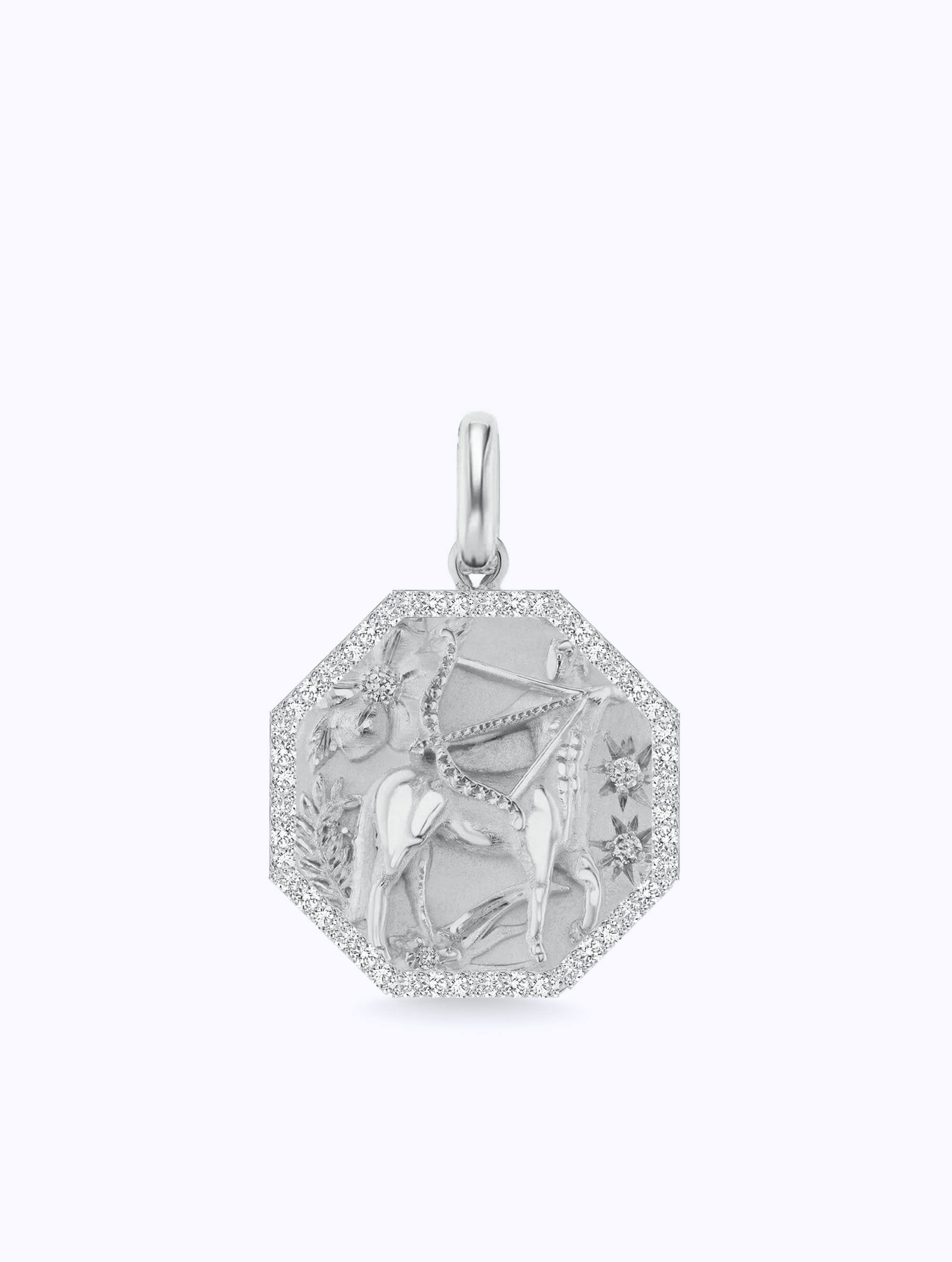 ALL DIAMOND TALISMAN ZODIAC MEDALLION