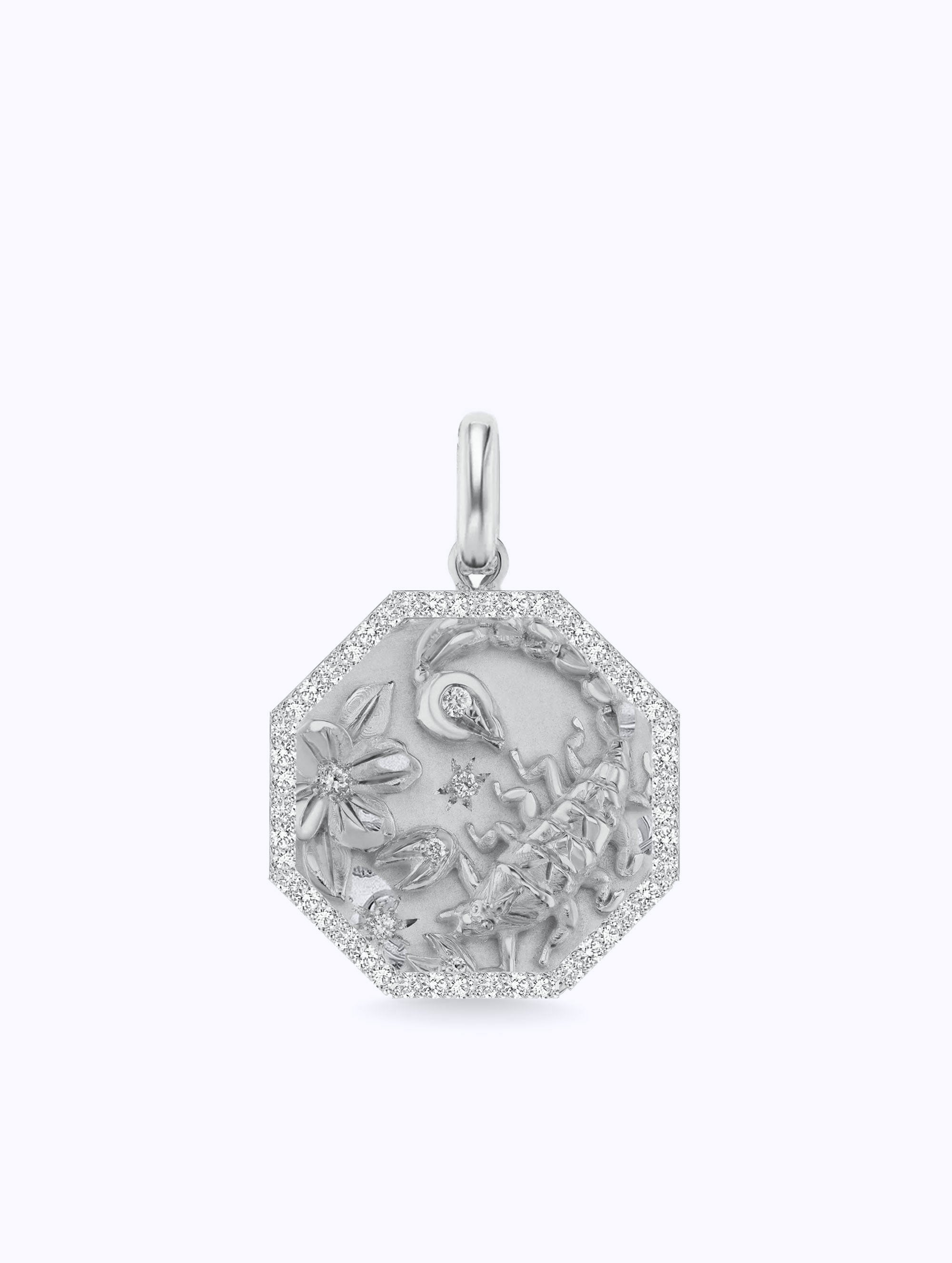 ALL DIAMOND TALISMAN ZODIAC MEDALLION