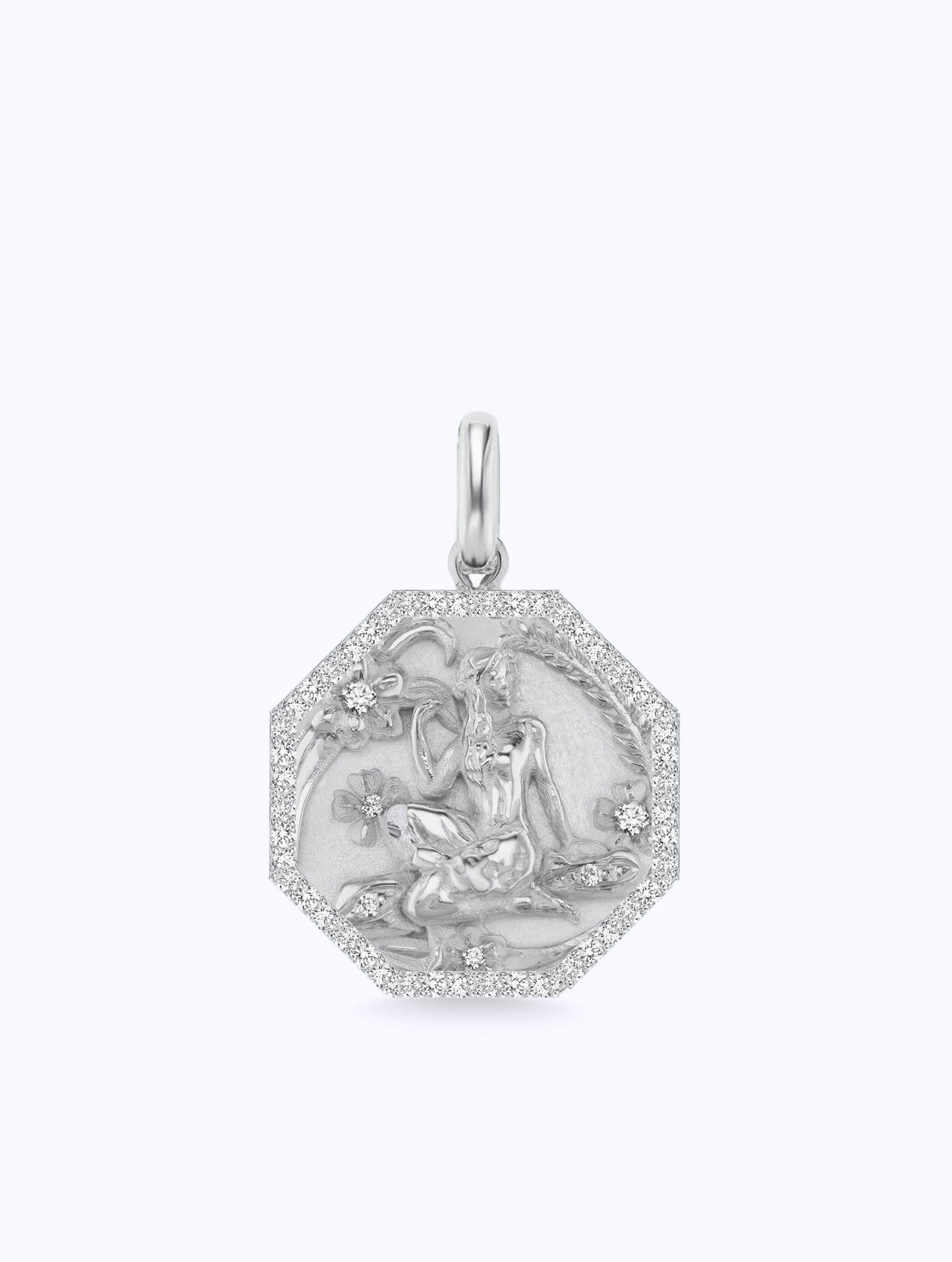 ALL DIAMOND TALISMAN ZODIAC MEDALLION