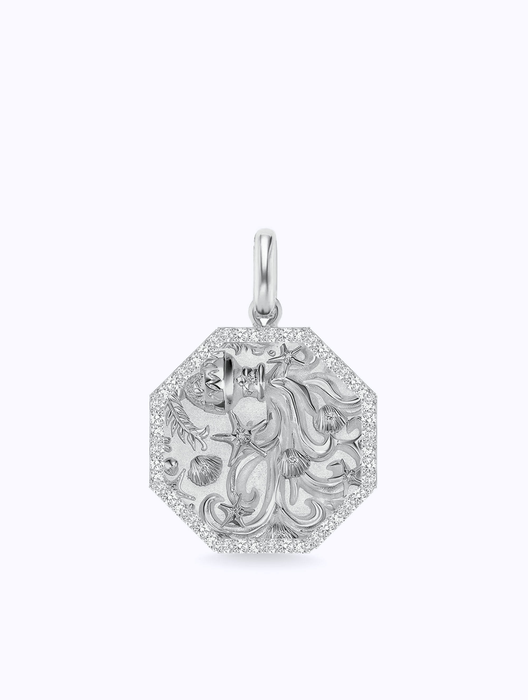ALL DIAMOND TALISMAN ZODIAC MEDALLION