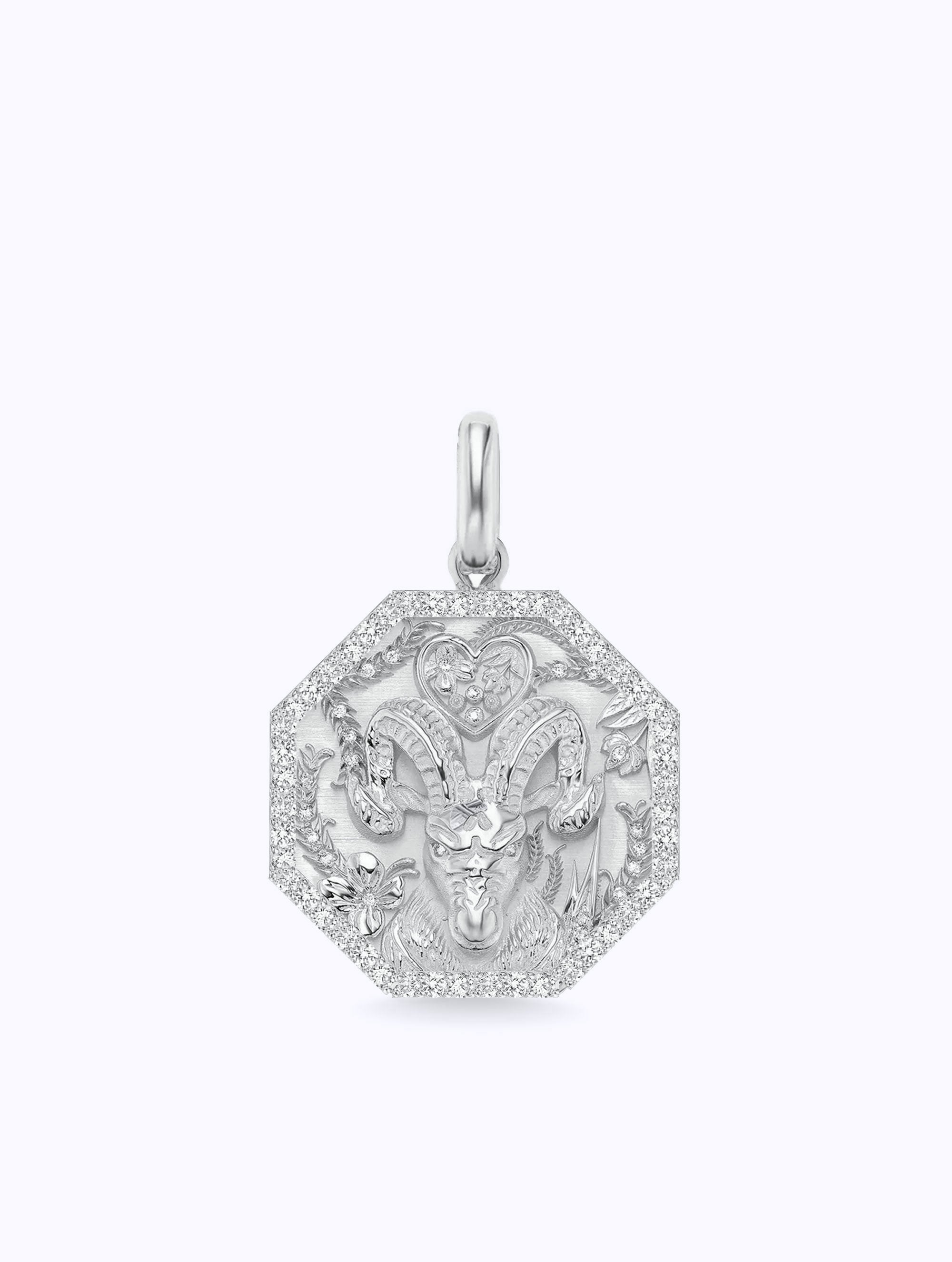 ALL DIAMOND TALISMAN ZODIAC MEDALLION