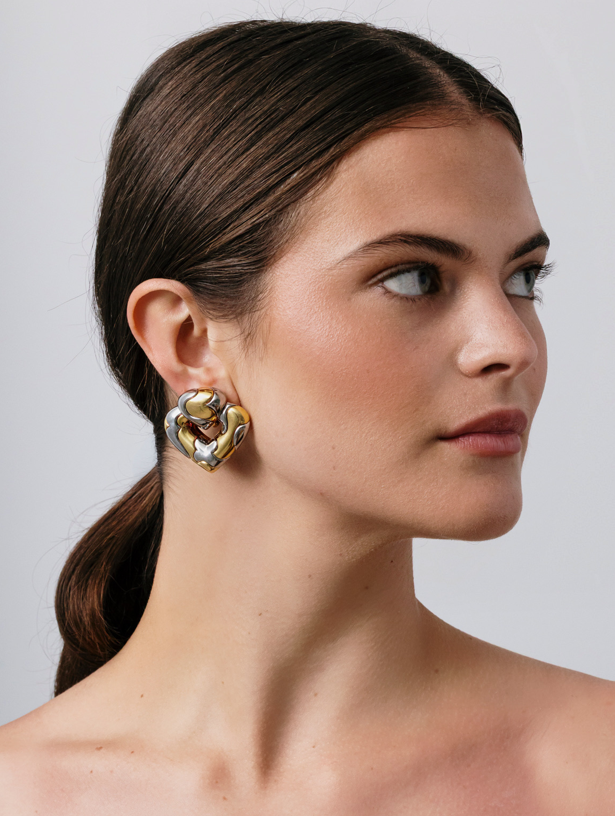 Marina B Heart Motif Earrings, circa 1970s–1980s