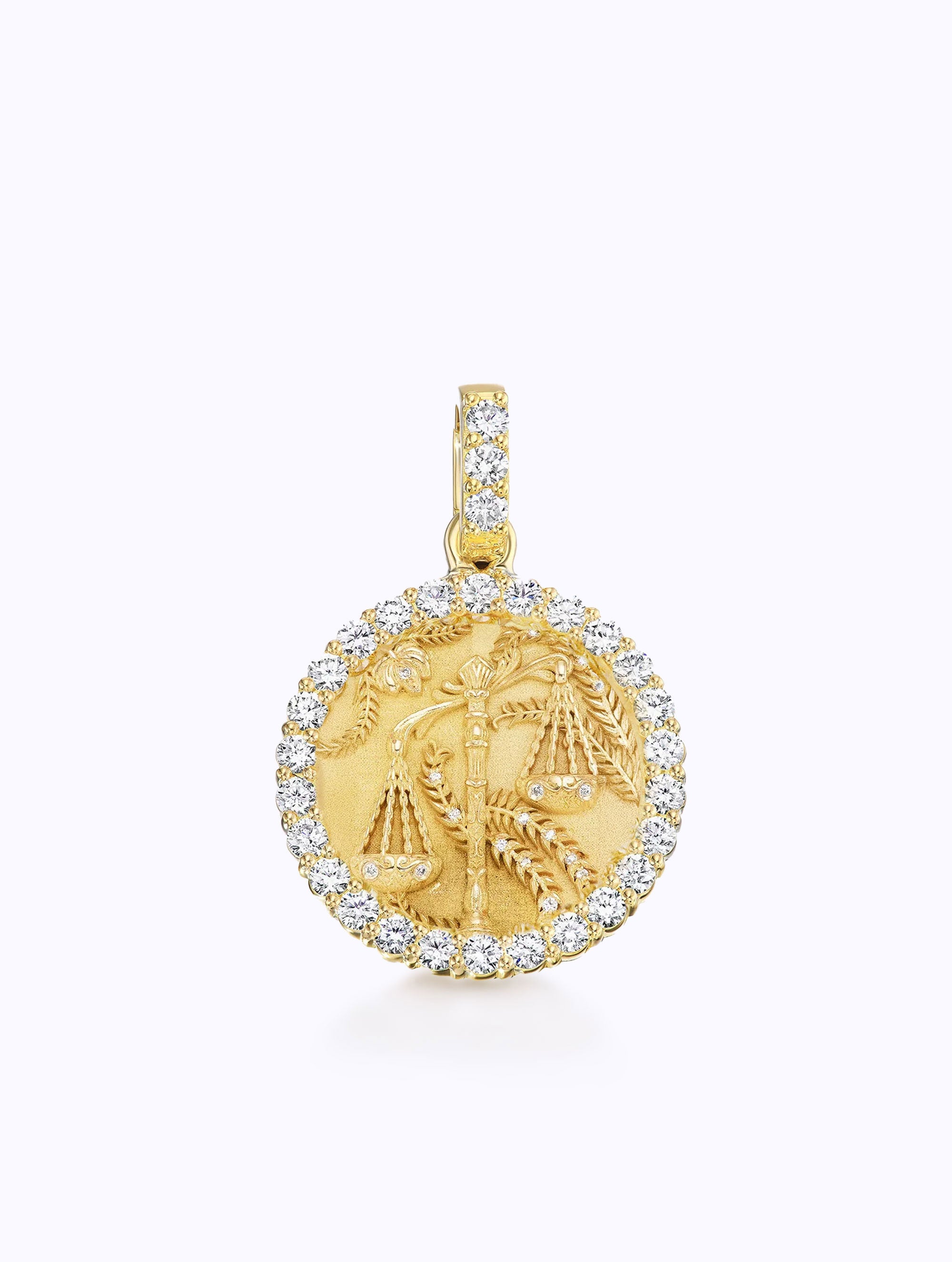 ALL DIAMOND ZODIAC MEDALLION