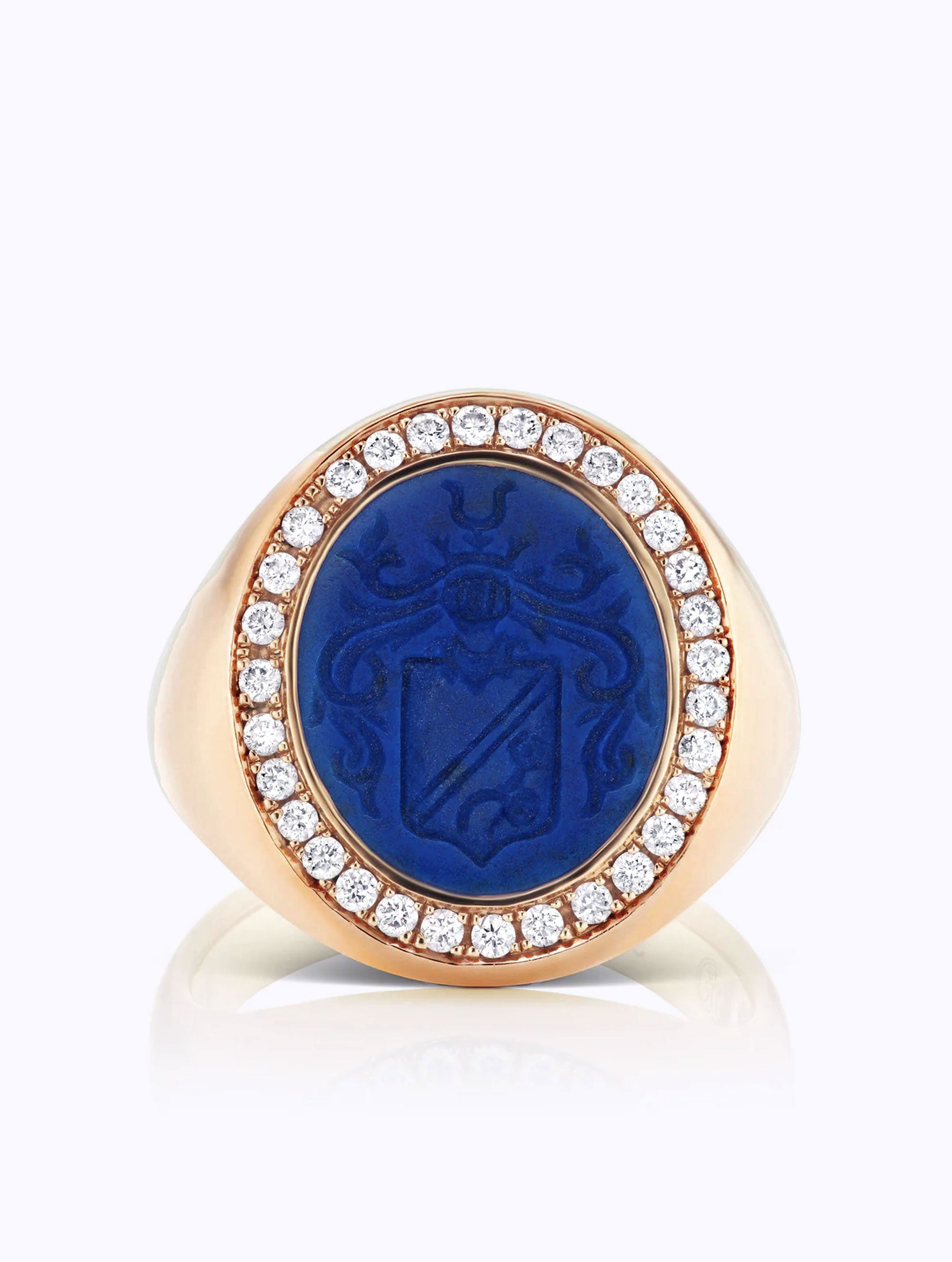MEMOIR LAPIS & DIAMOND SIGNET RING