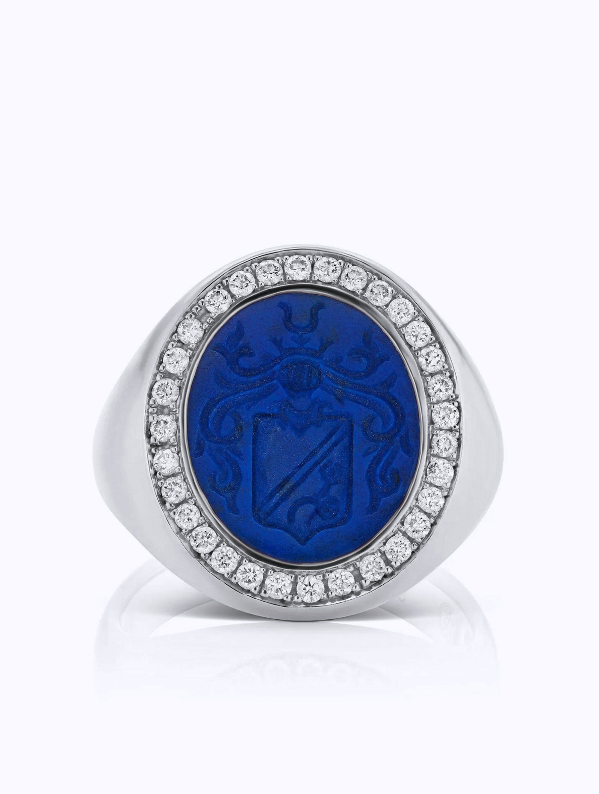 MEMOIR LAPIS & DIAMOND SIGNET RING