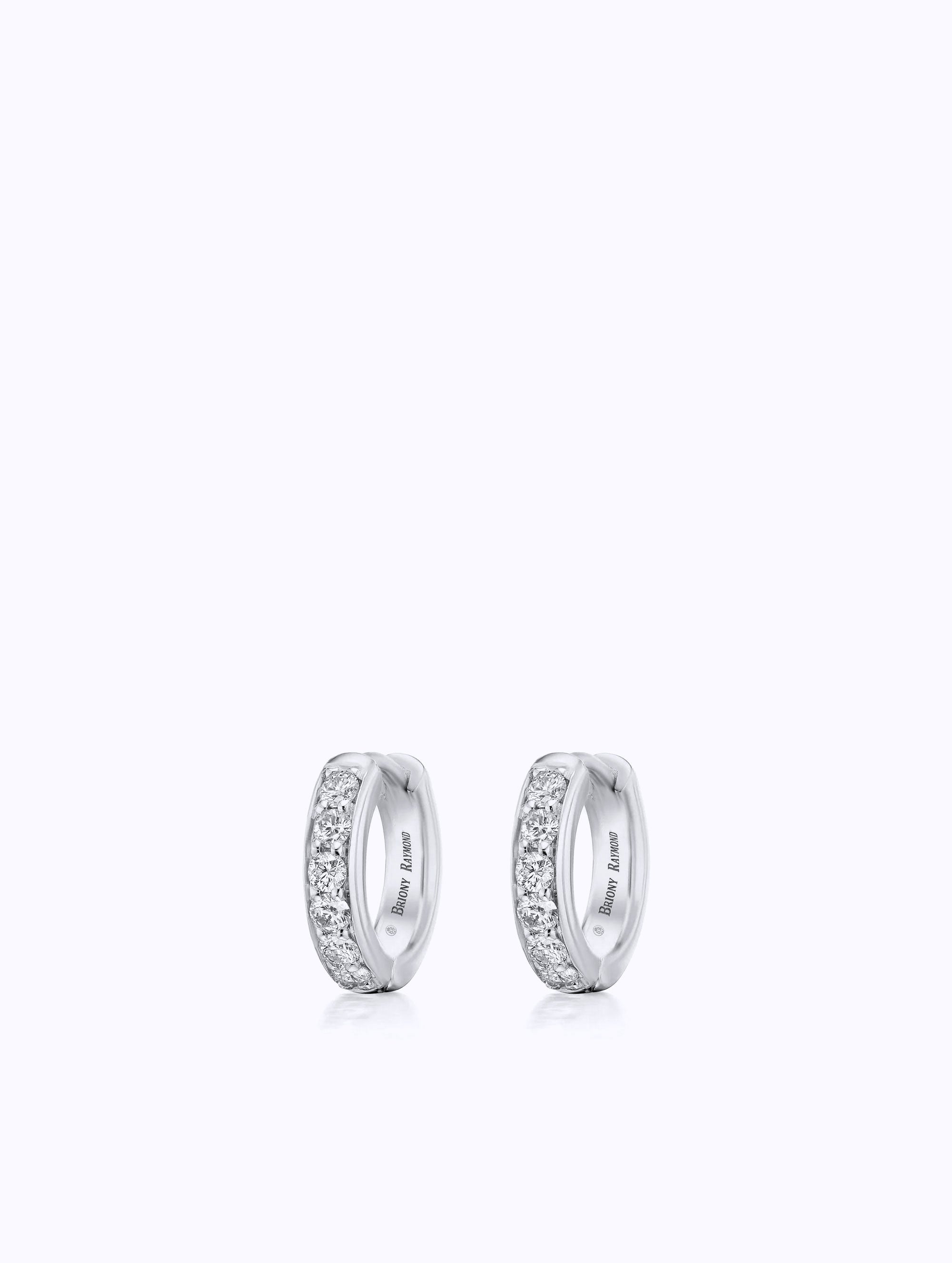 MINI ATHENA DIAMOND HUGGIE HOOP EARRINGS
