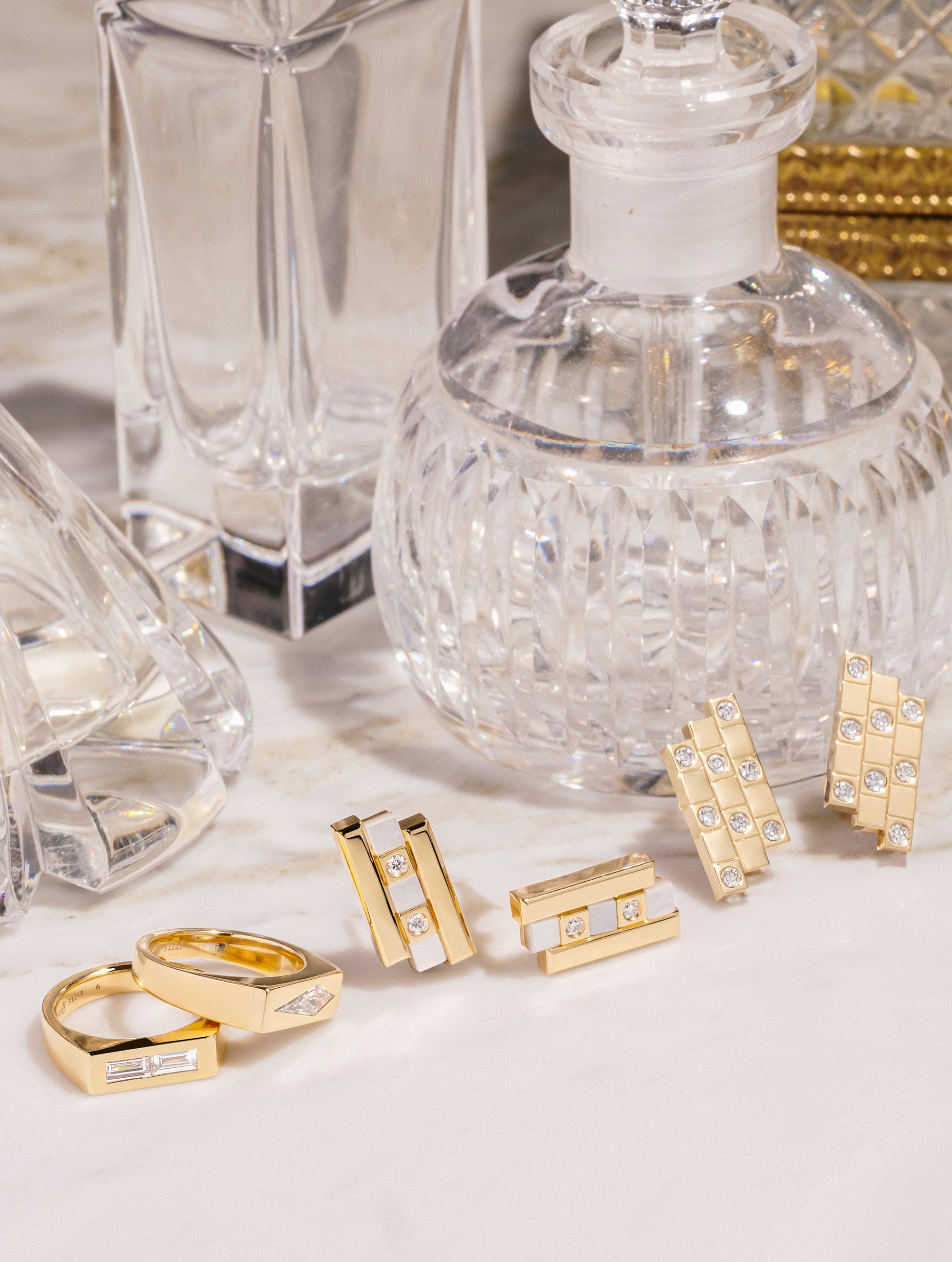 Carousel Gold & Diamond Earrings
