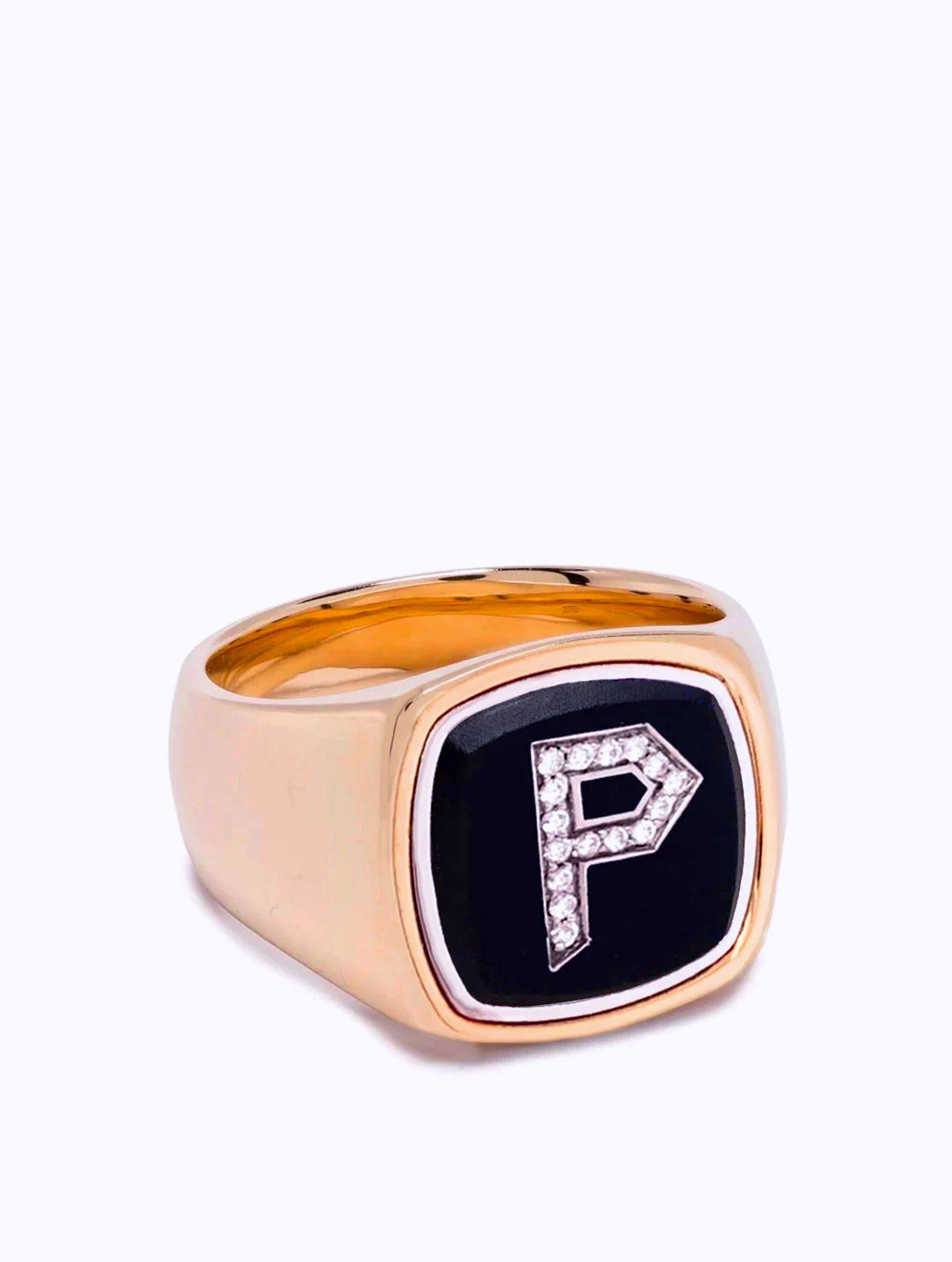 Onyx & Diamond Signet Ring