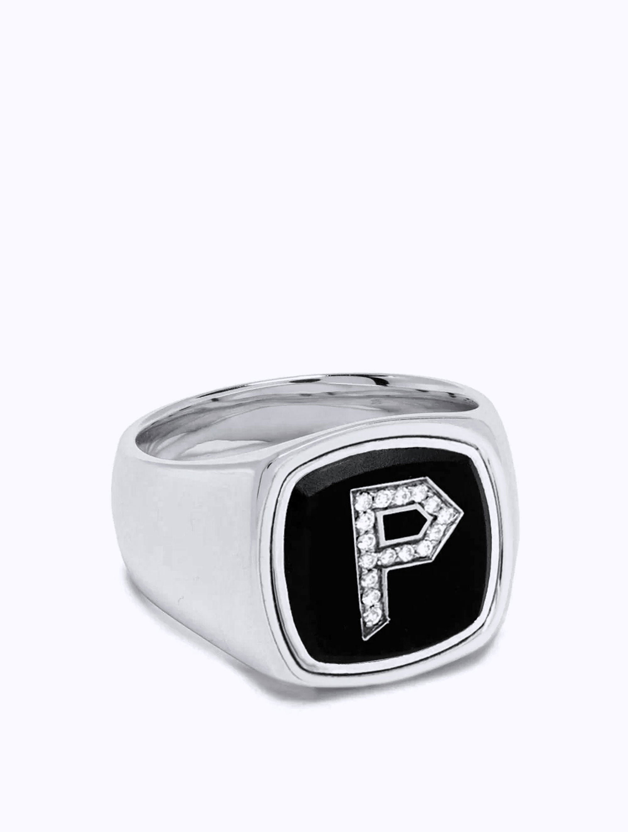 Onyx & Diamond Signet Ring