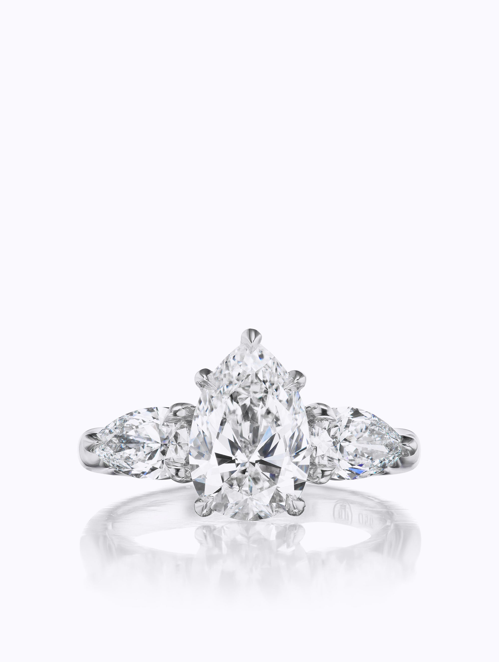Pear Three Stone Ring