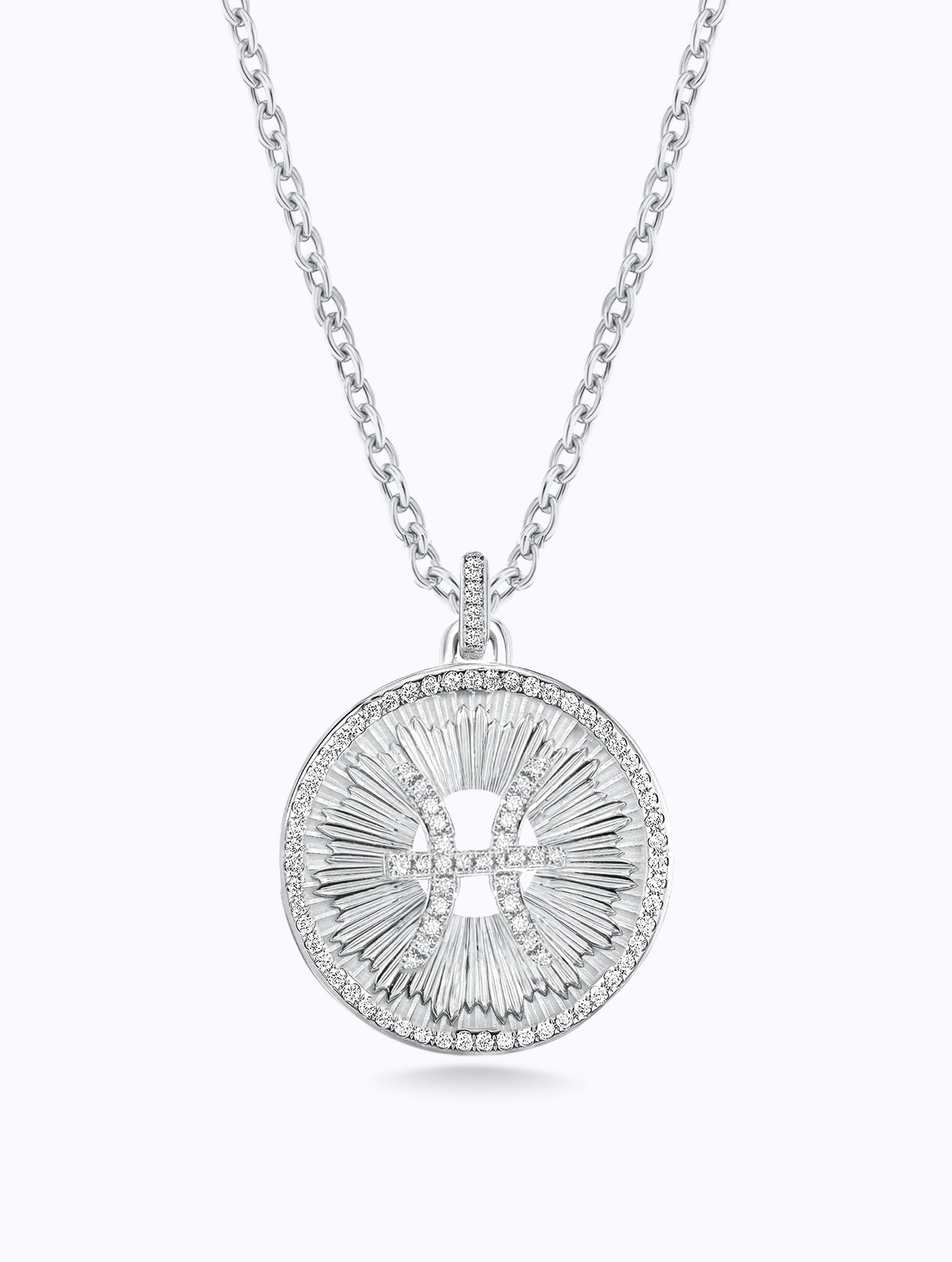 Aurora All Diamond Zodiac Medallion