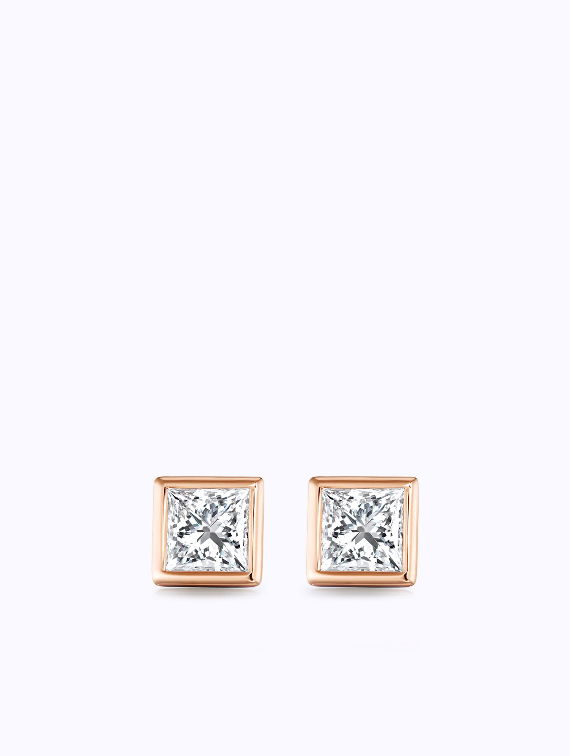 SLOAN PRINCESS CUT DIAMOND STUD EARRINGS