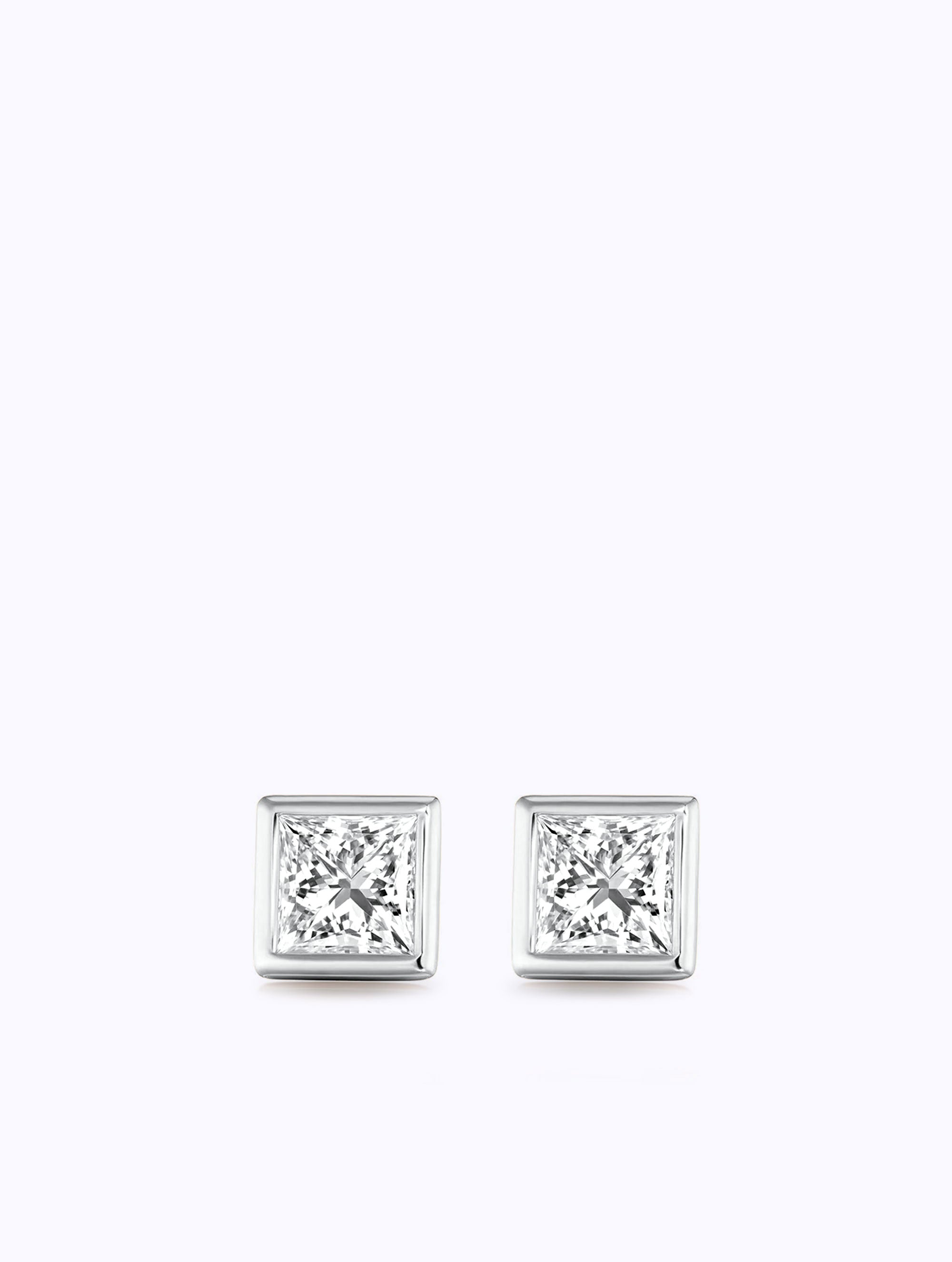 SLOAN PRINCESS CUT DIAMOND STUD EARRINGS